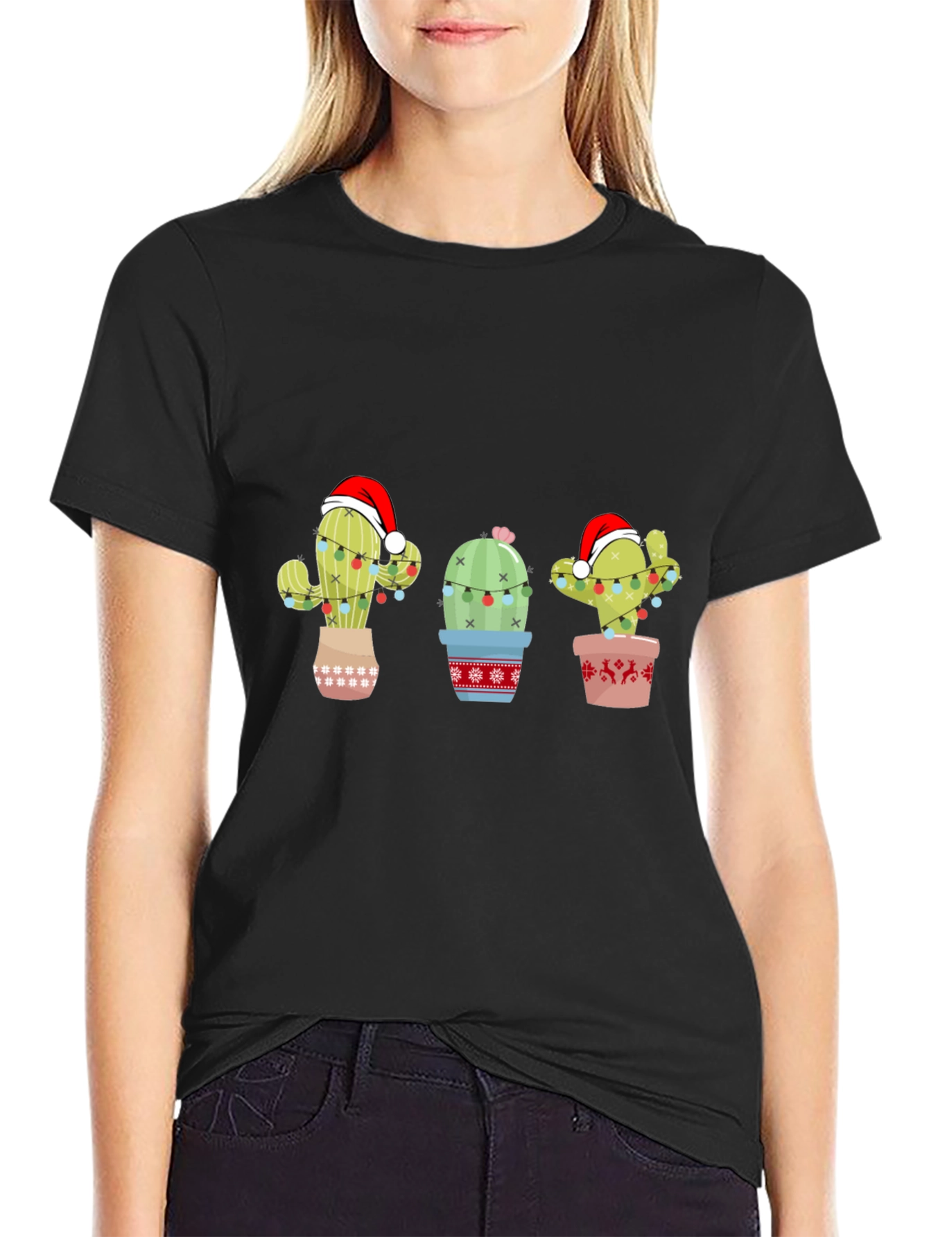 Festive Cactus Holiday T-Shirt