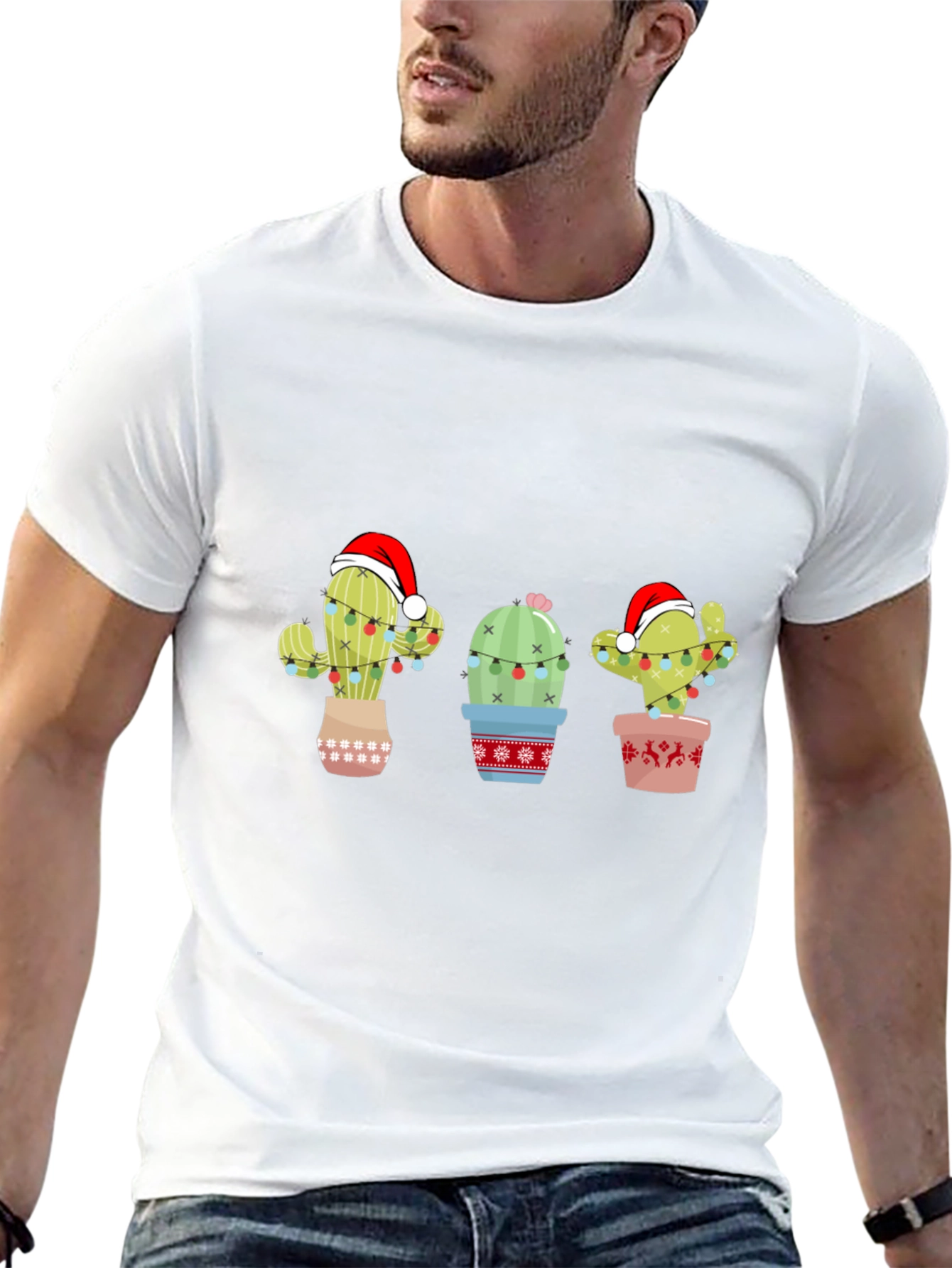 Festive Cactus Holiday T-Shirt