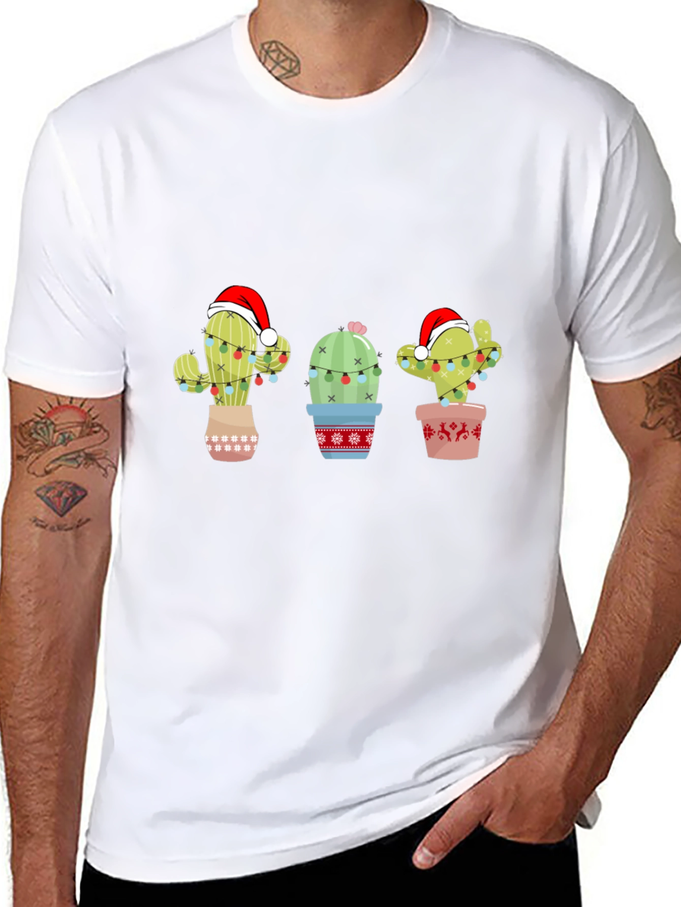 Festive Cactus Holiday T-Shirt