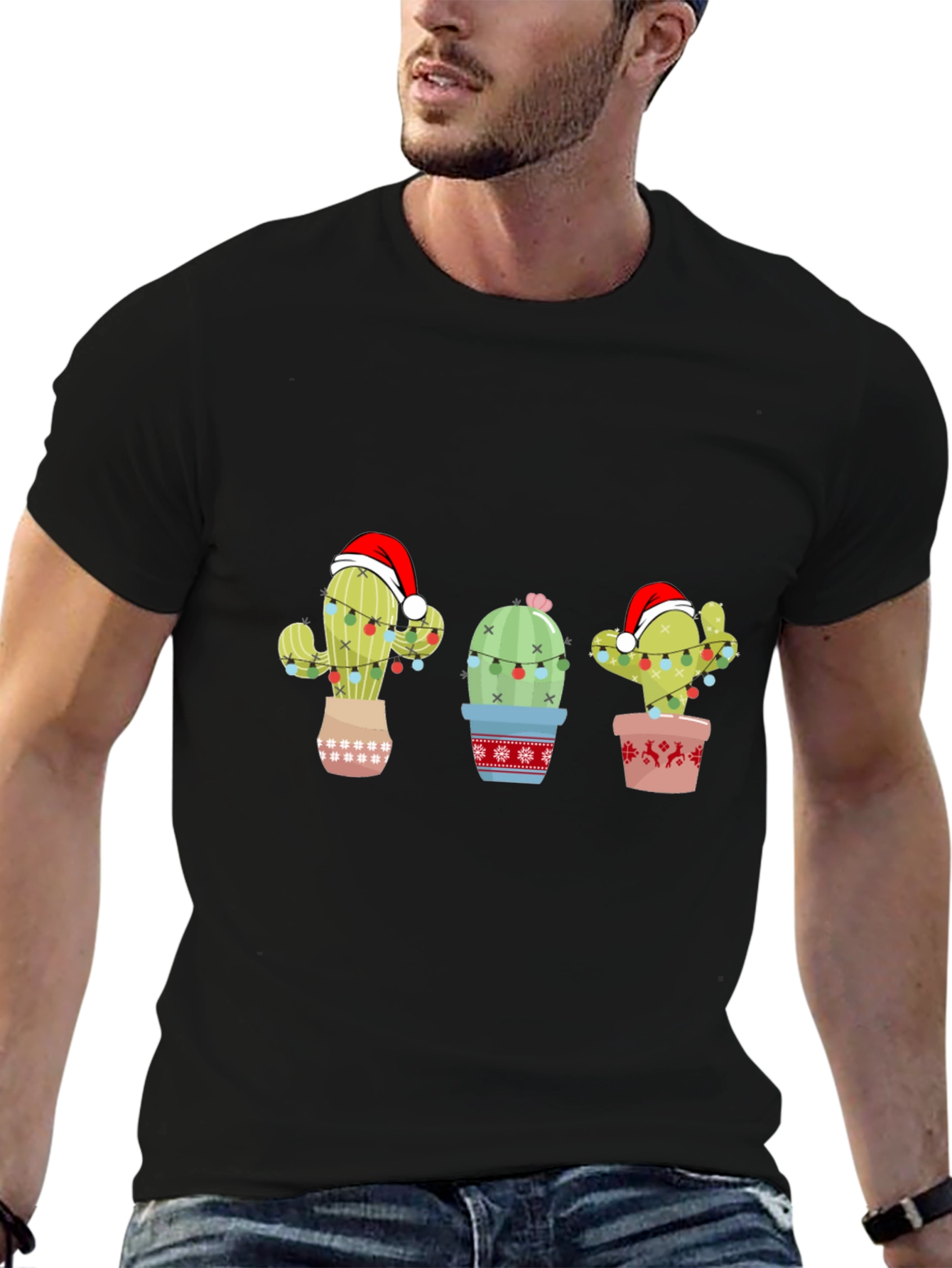 Festive Cactus Holiday T-Shirt