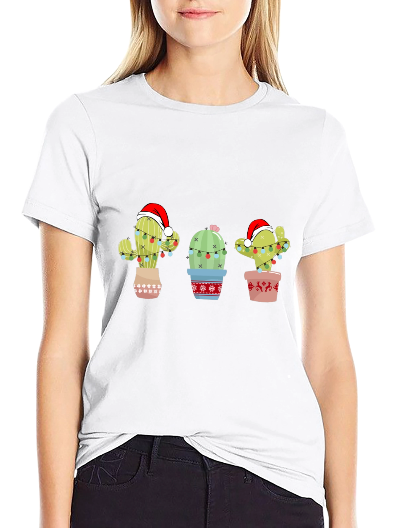 Festive Cactus Holiday T-Shirt