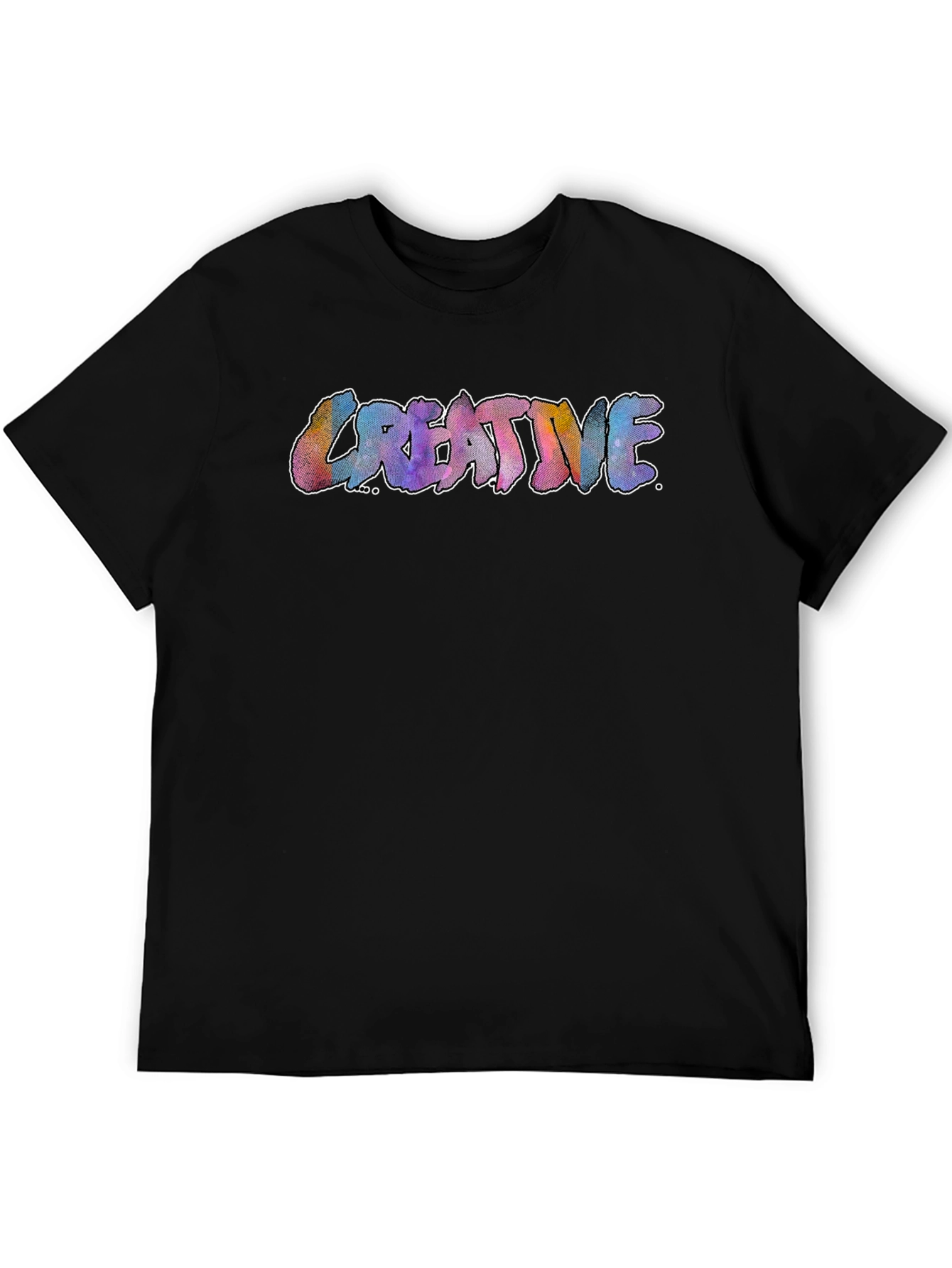 Creative Graphic Print Black T-Shirt