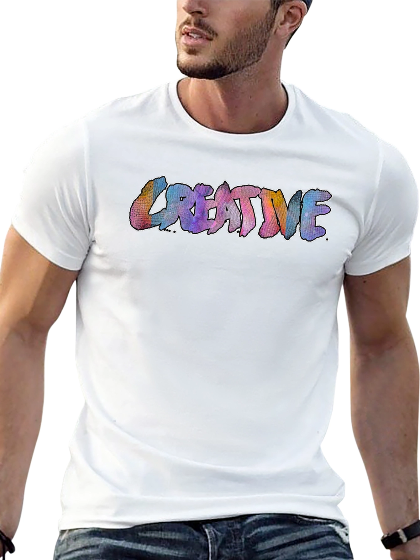 Creative Graphic Print Black T-Shirt