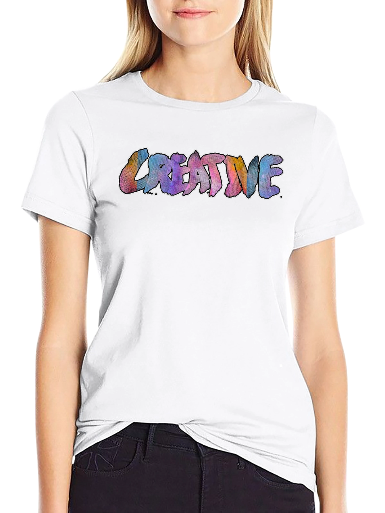 Creative Graphic Print Black T-Shirt