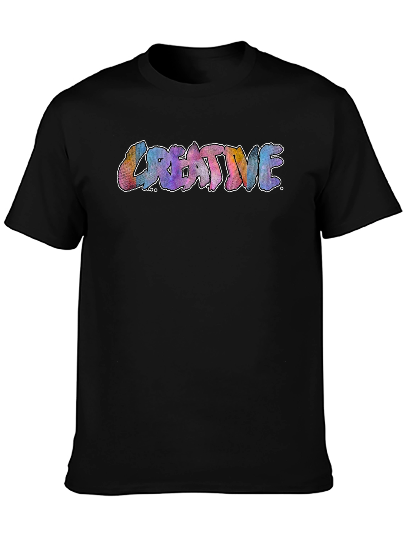Creative Graphic Print Black T-Shirt