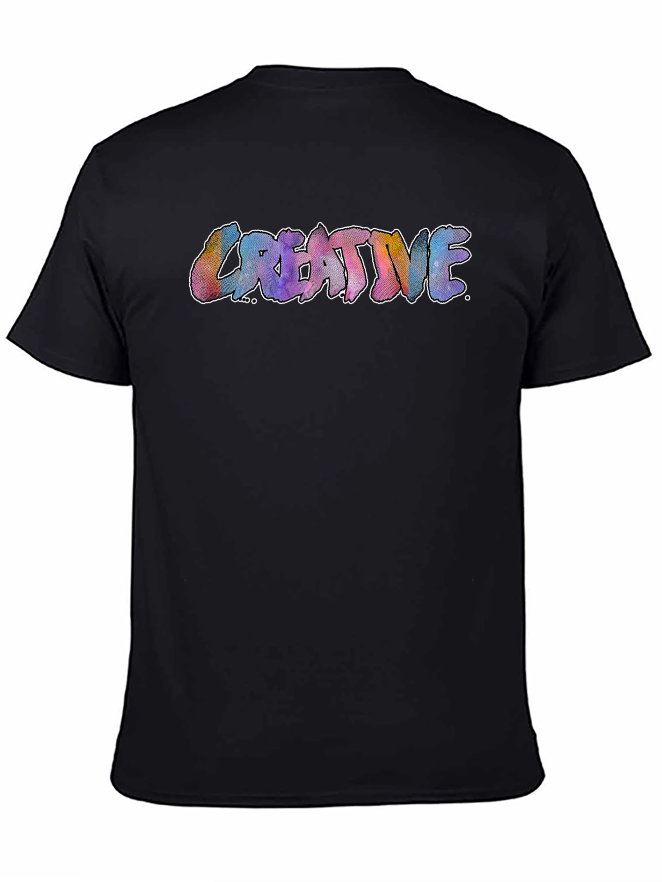 Creative Graphic Print Black T-Shirt