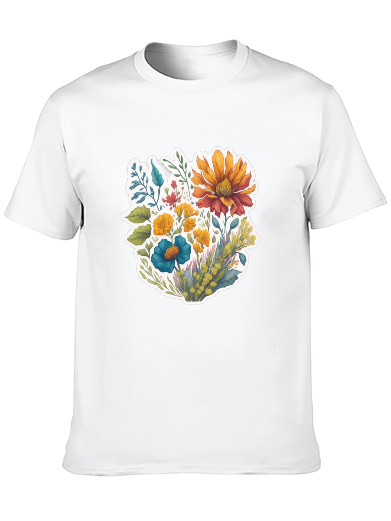 Floral Bouquet Graphic T-Shirt - Black