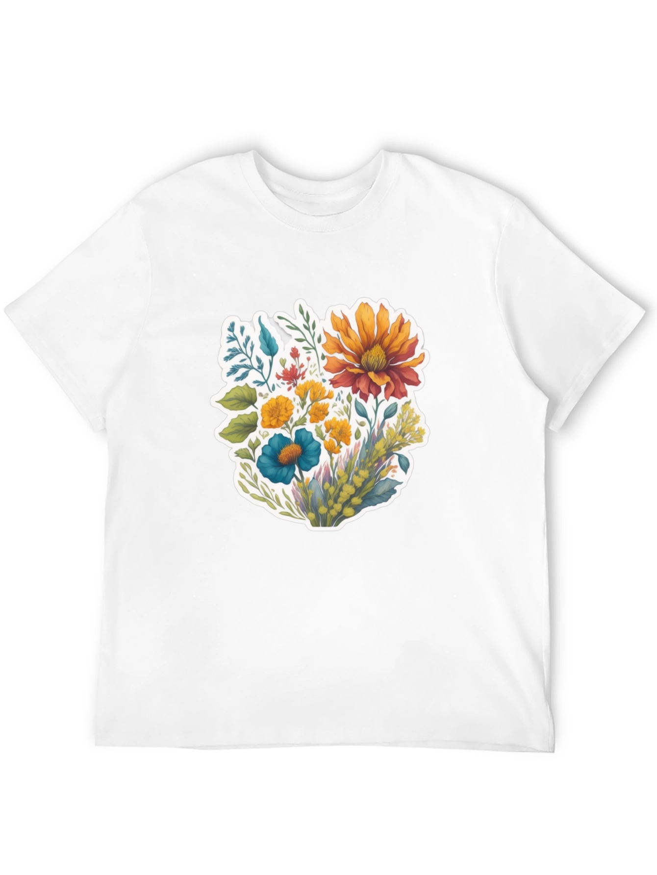 Floral Bouquet Graphic T-Shirt - Black