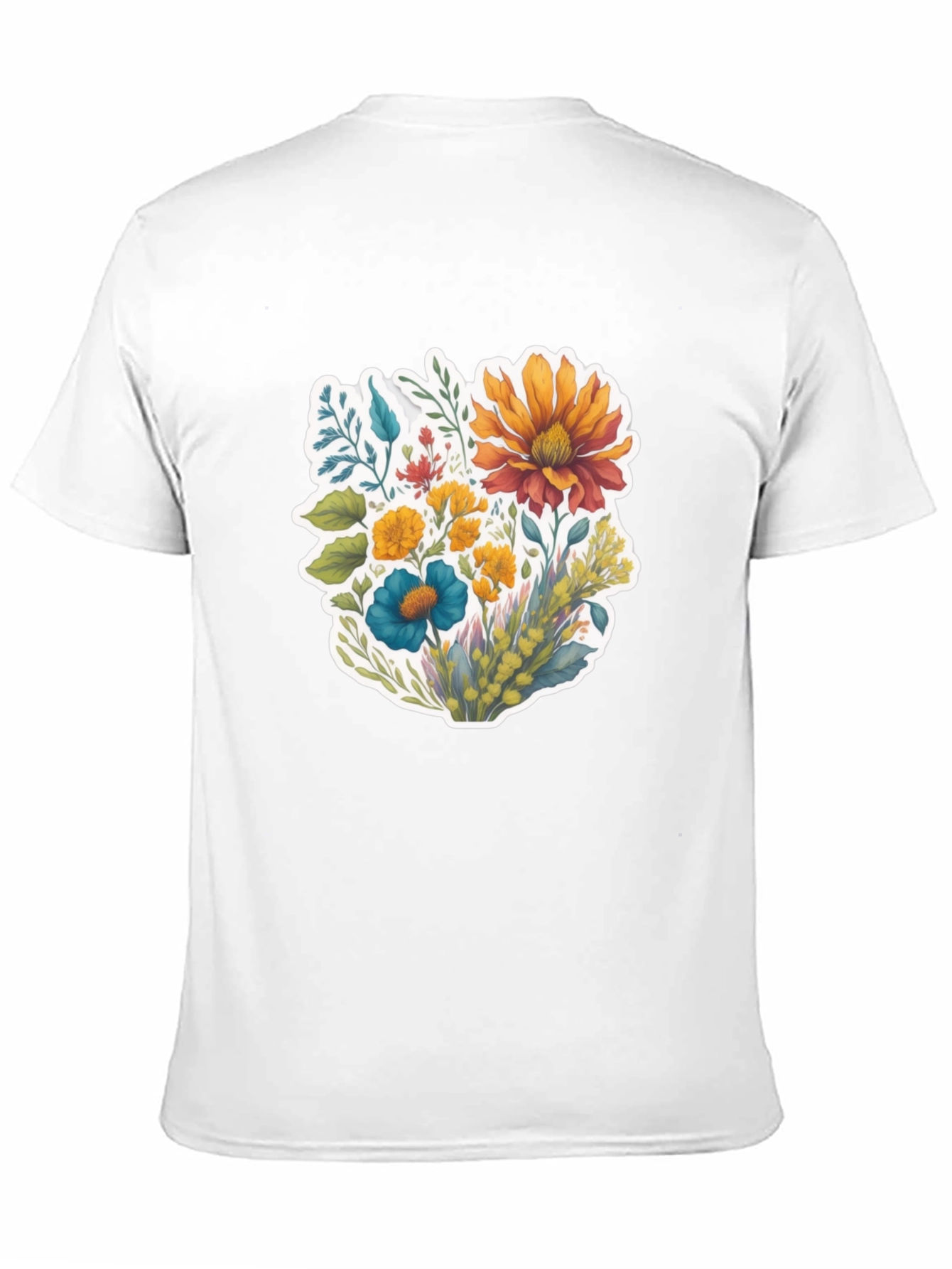 Floral Bouquet Graphic T-Shirt - Black