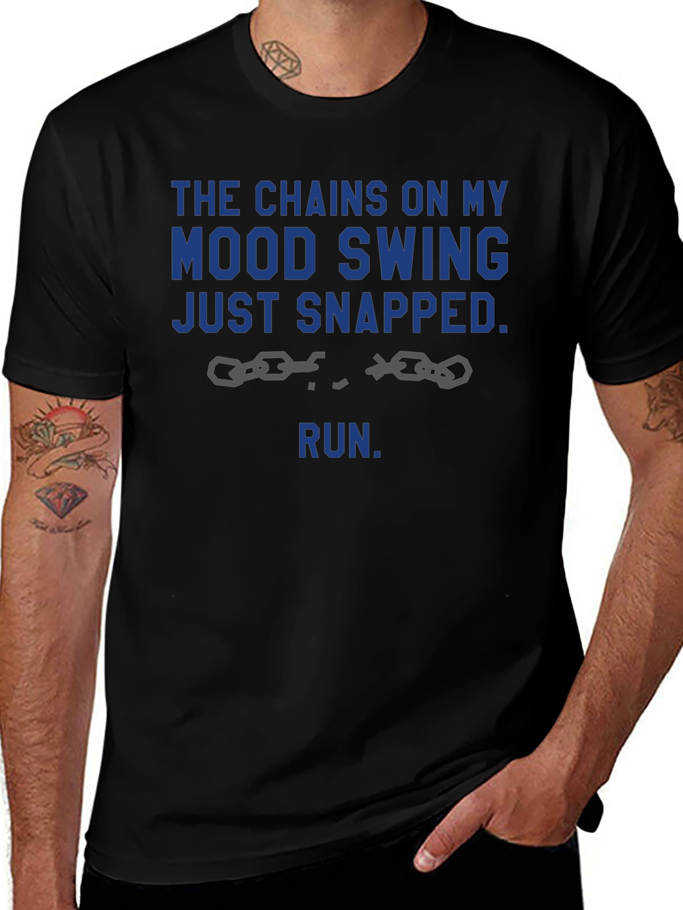 Mood Swing Chains Snapped Funny Novelty Graphic Tee
