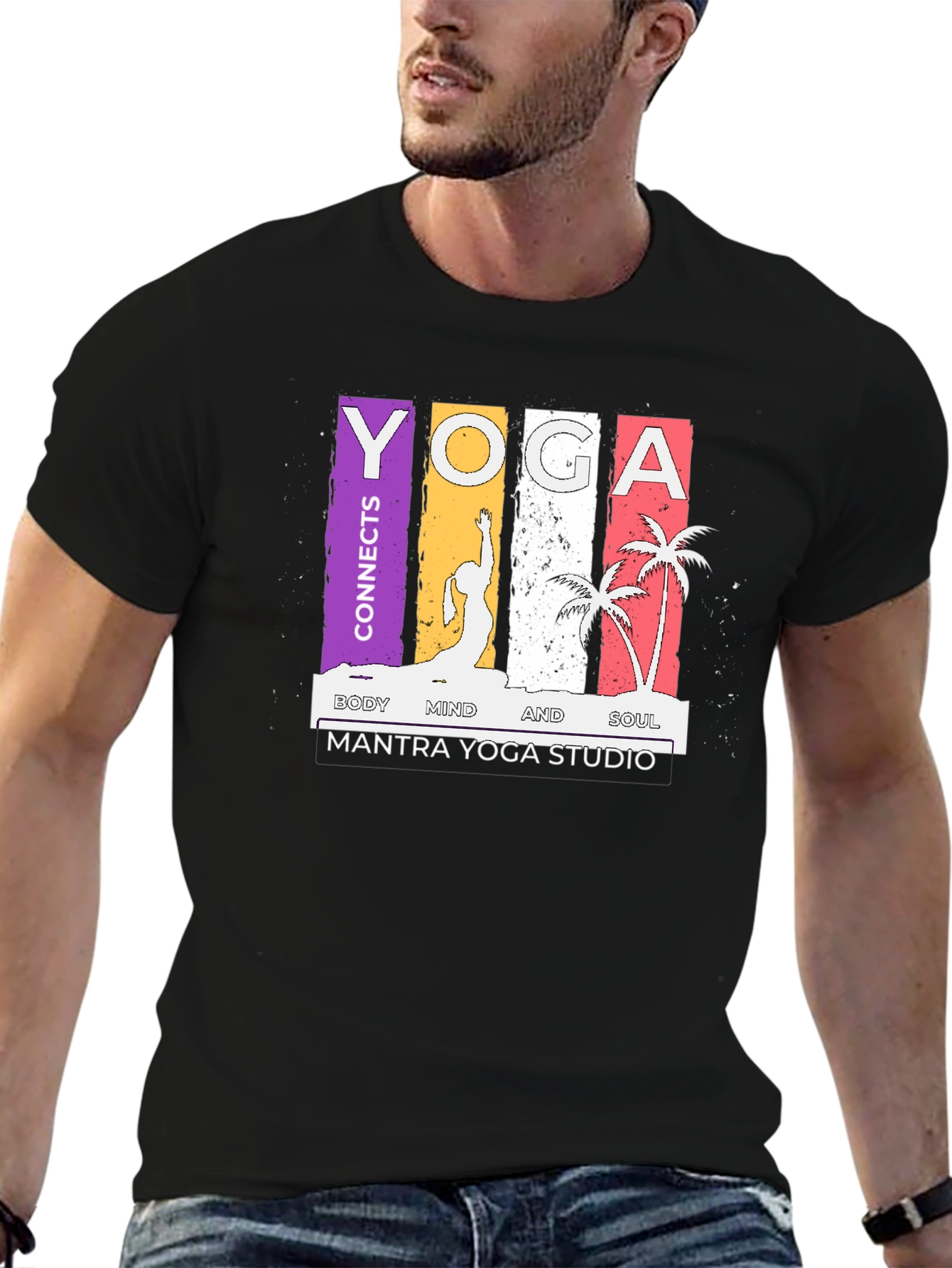Yoga Connects Graphic T-Shirt - Body Mind Soul