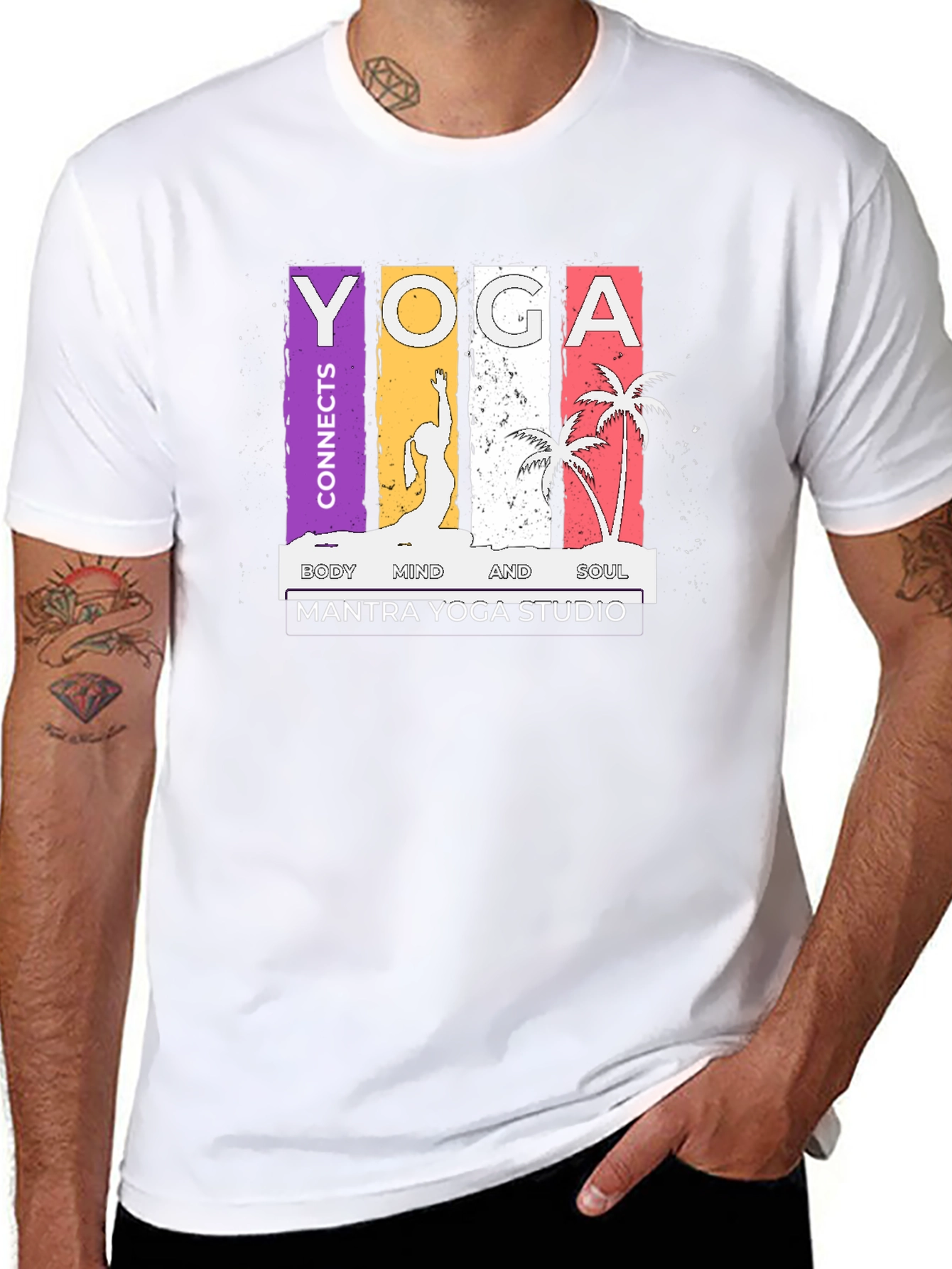 Yoga Connects Graphic T-Shirt - Body Mind Soul