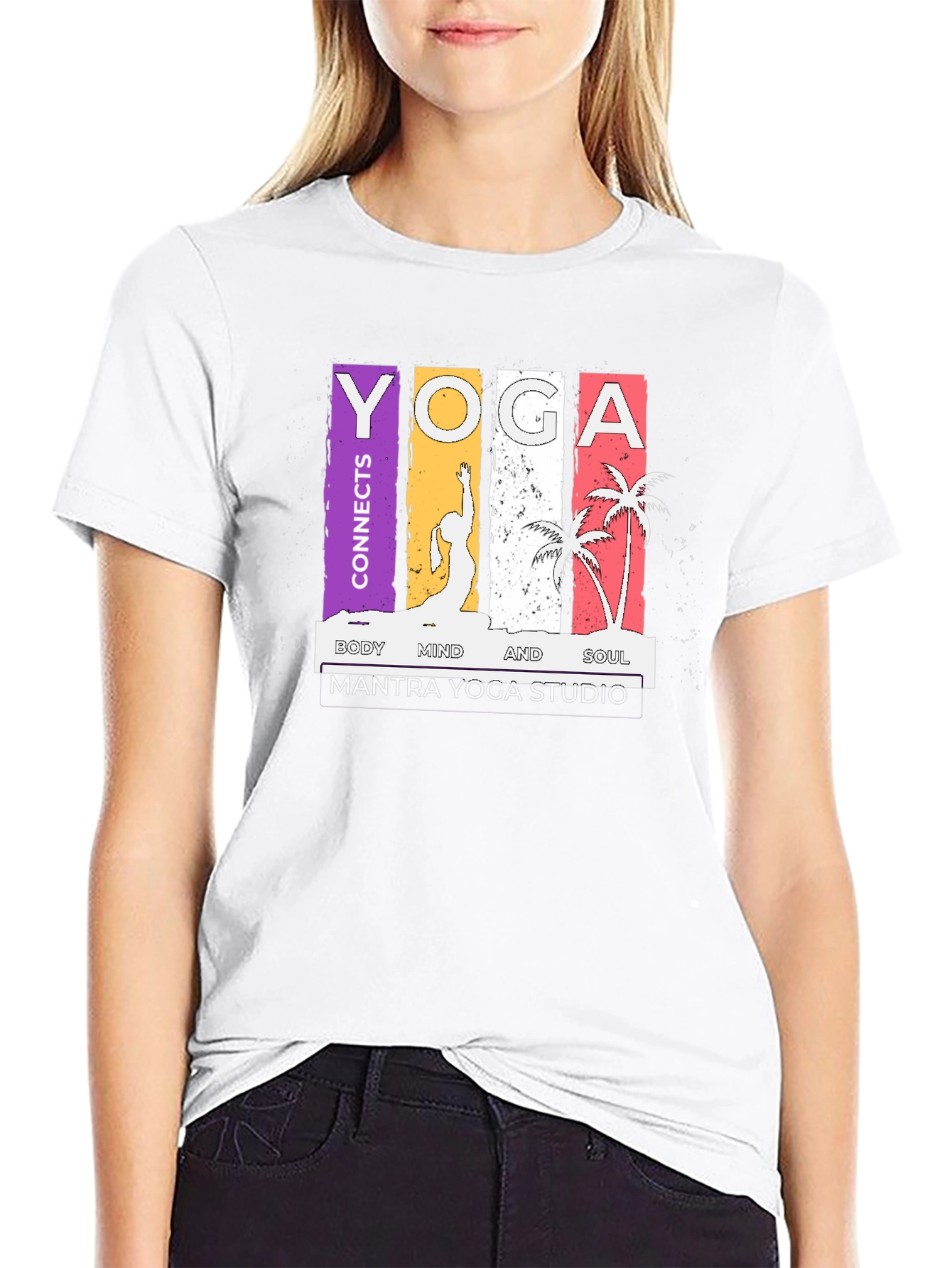 Yoga Connects Graphic T-Shirt - Body Mind Soul