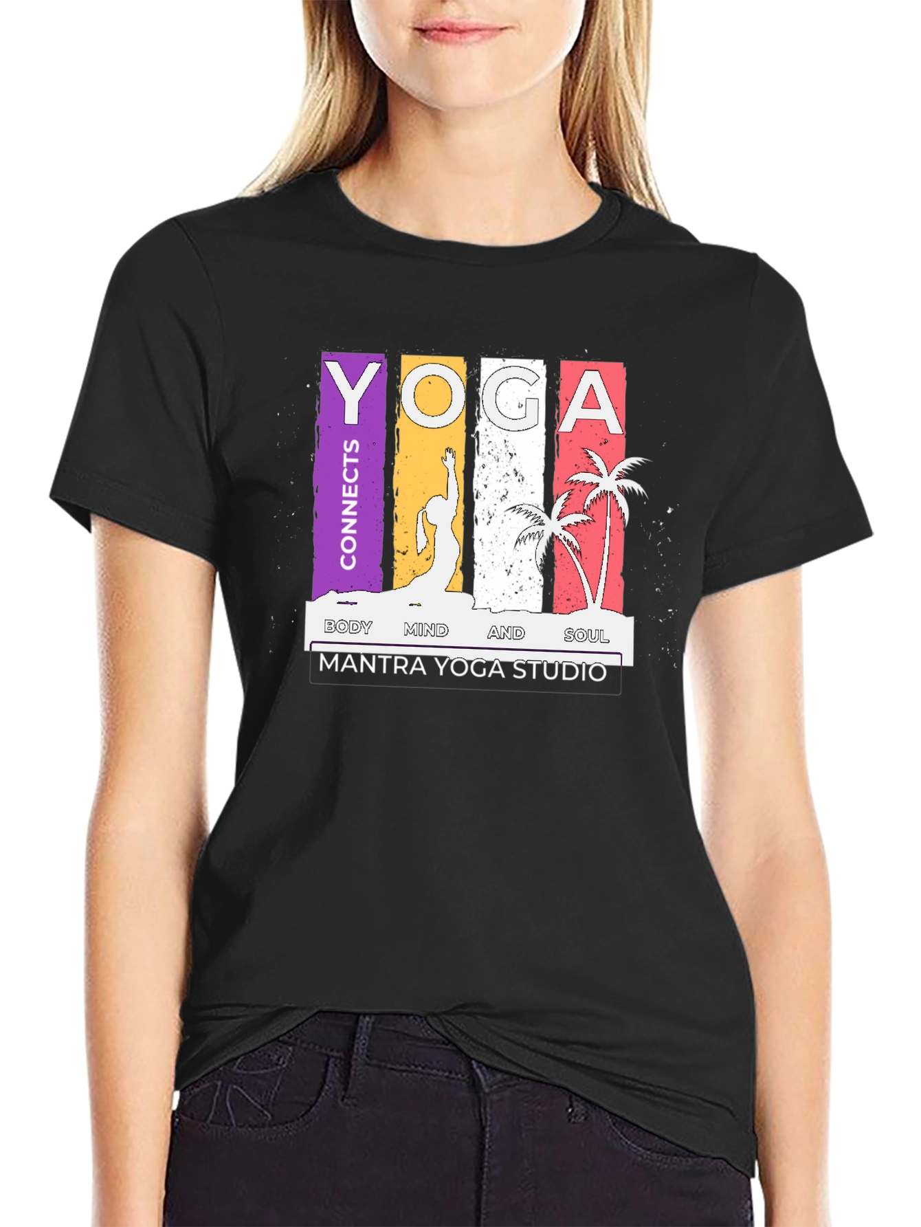 Yoga Connects Graphic T-Shirt - Body Mind Soul