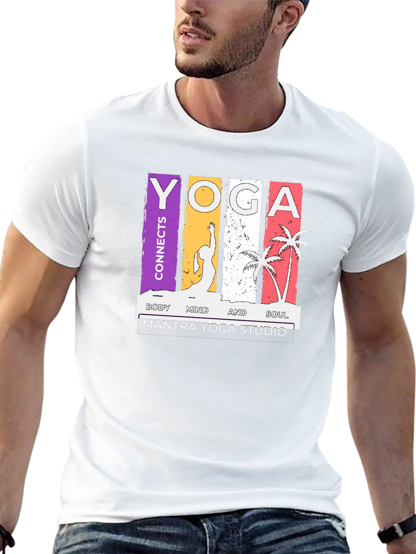Yoga Connects Graphic T-Shirt - Body Mind Soul