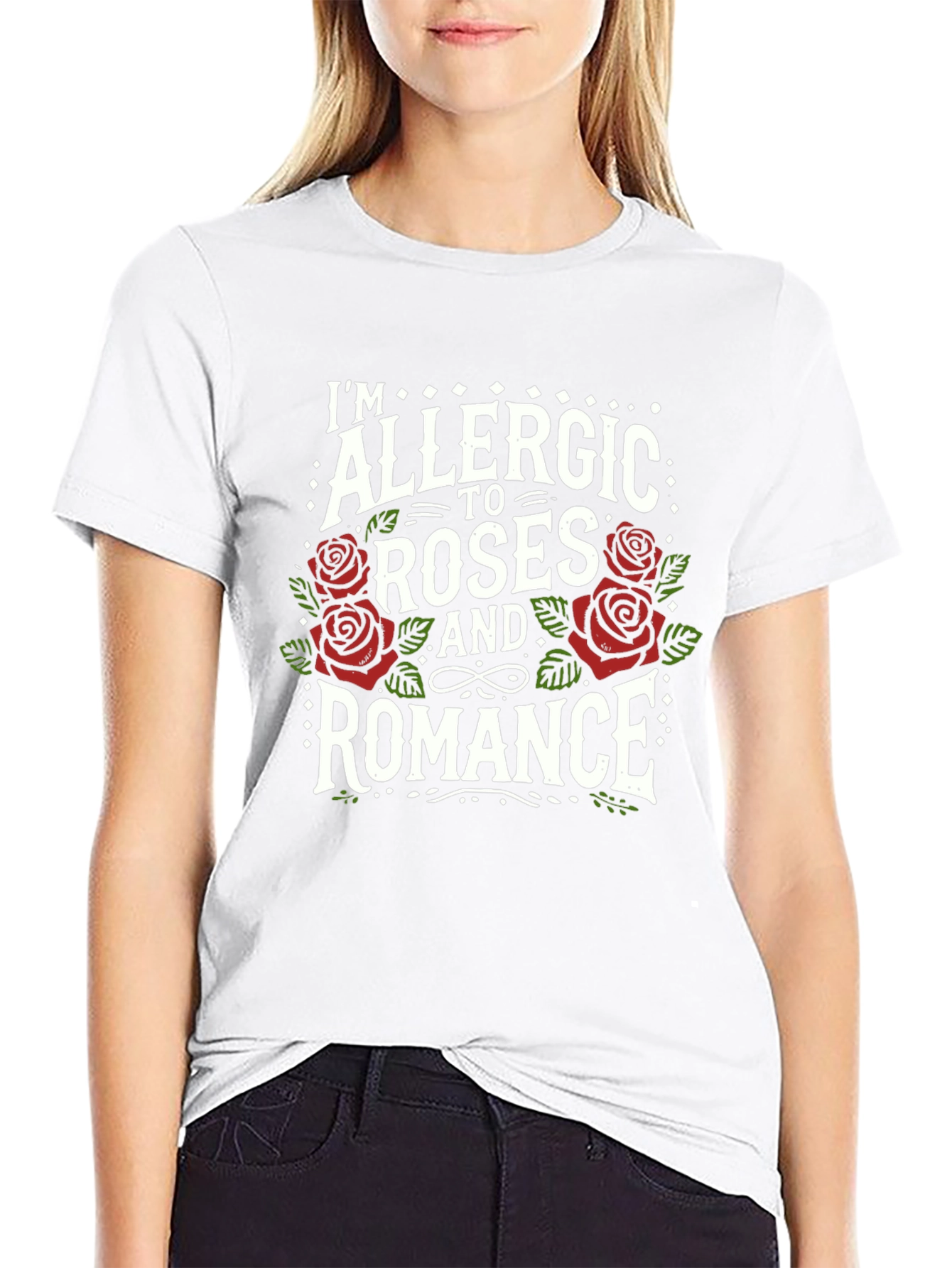 Allergic to Roses and Romance Graphic Tee