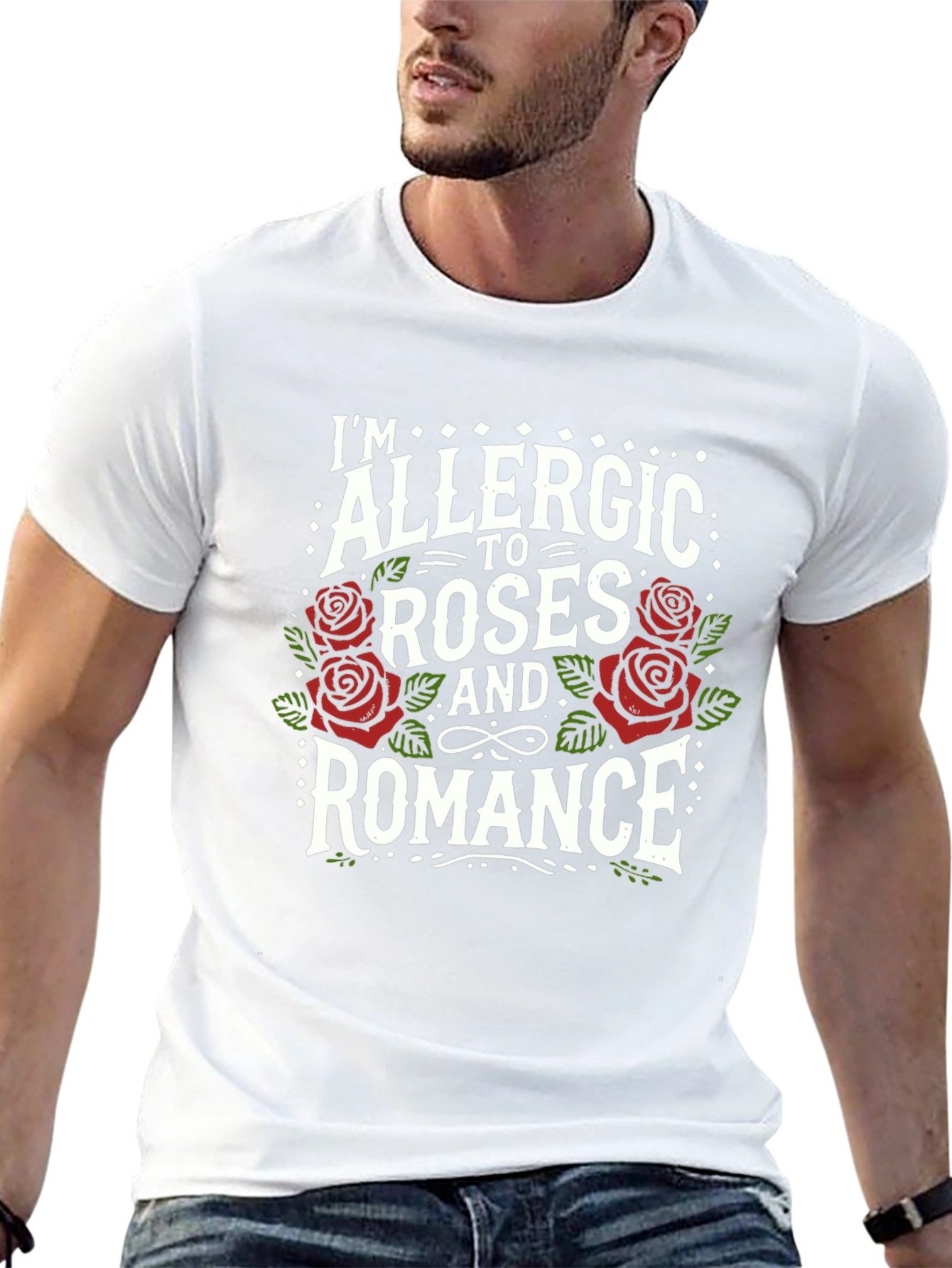 Allergic to Roses and Romance Graphic Tee