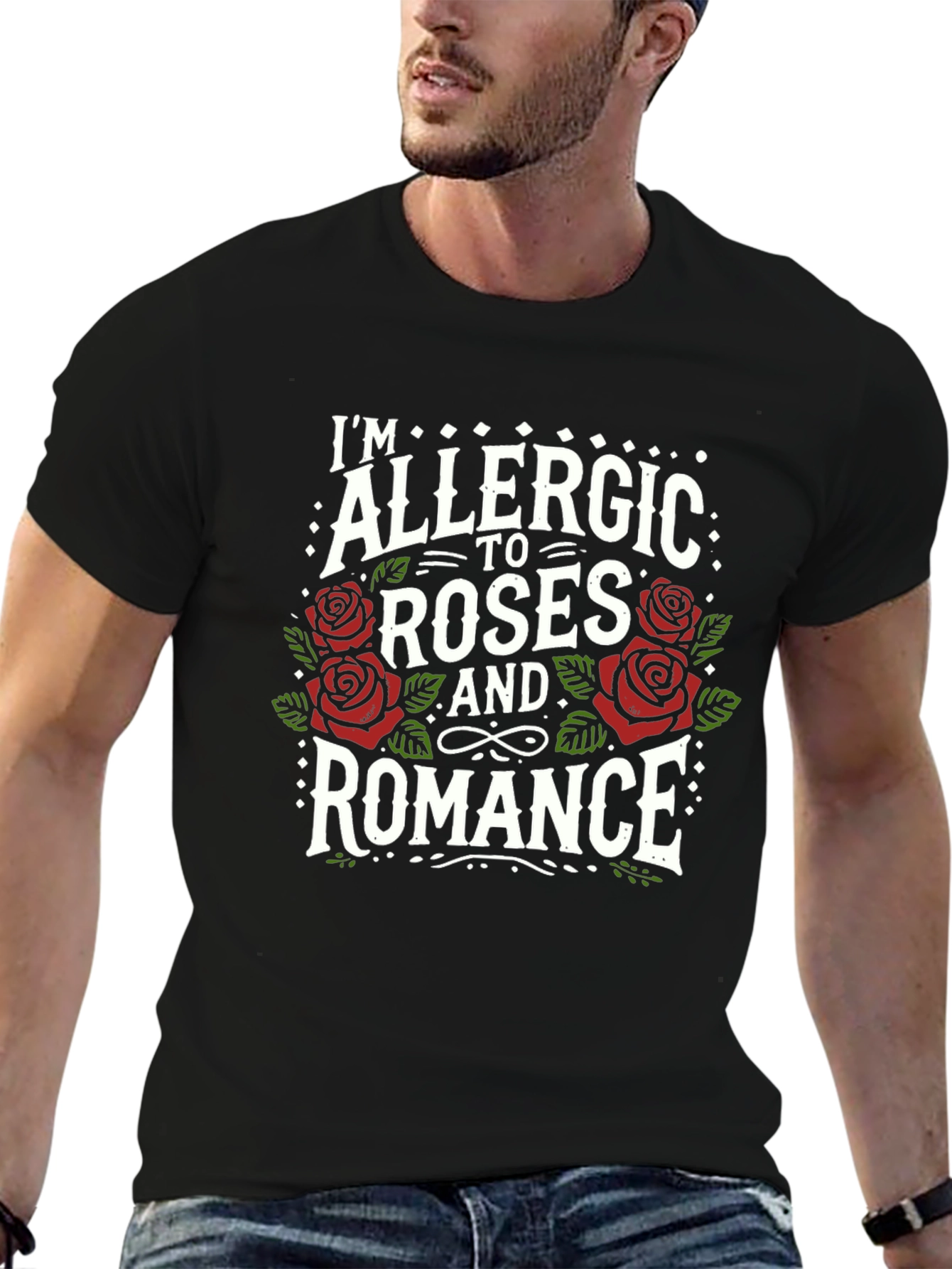 Allergic to Roses and Romance Graphic Tee