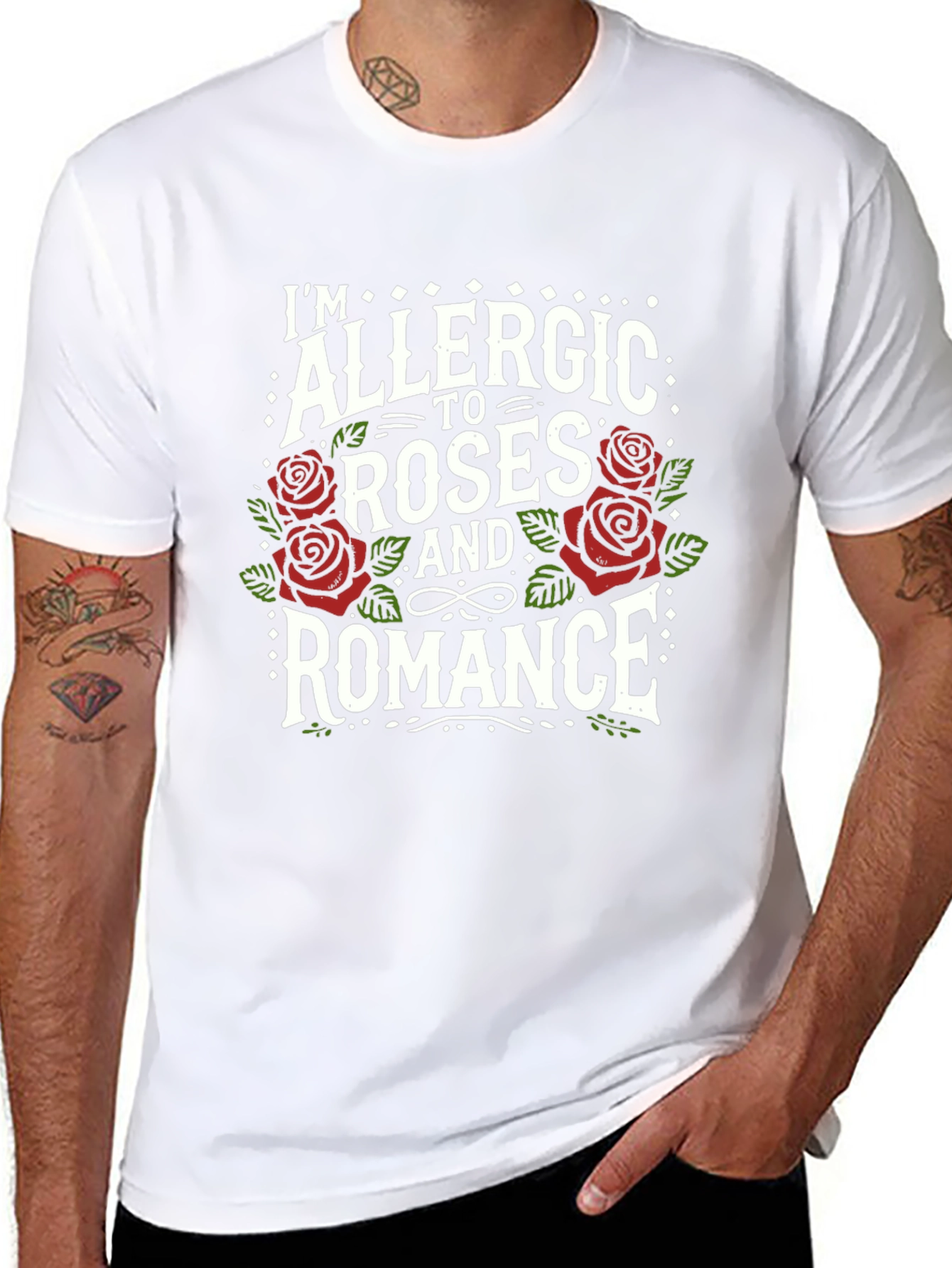 Allergic to Roses and Romance Graphic Tee