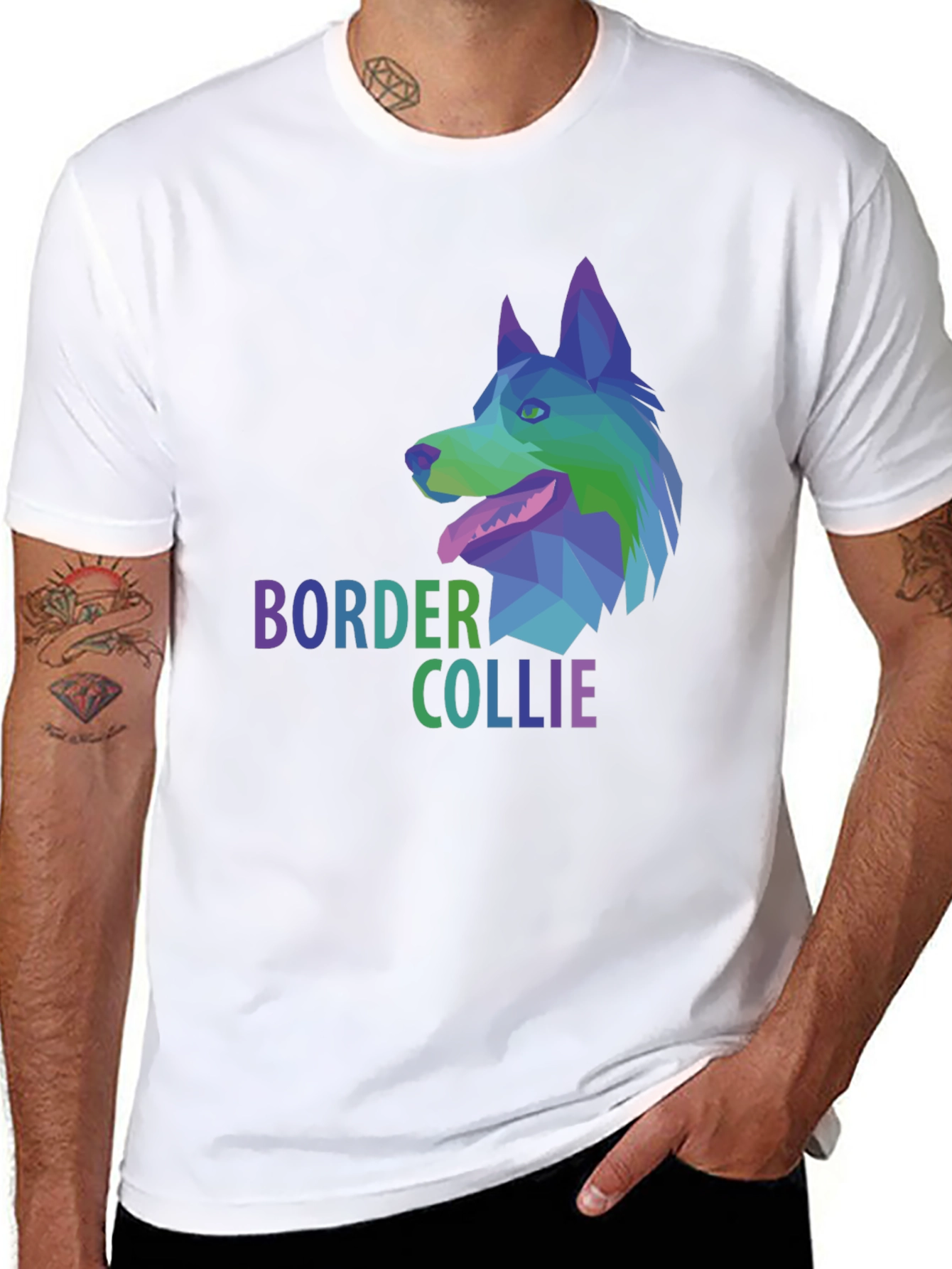 Border Collie Graphic Print T-Shirt