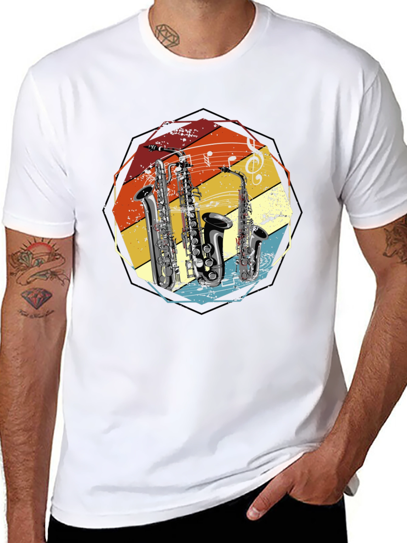 Saxophone Music Retro T-Shirt - Musician Gift