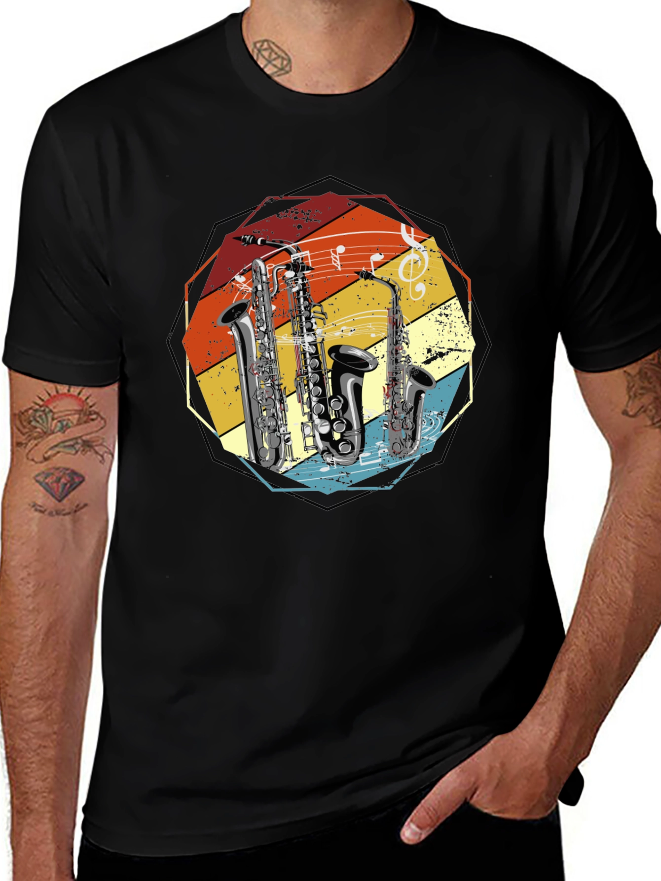 Saxophone Music Retro T-Shirt - Musician Gift