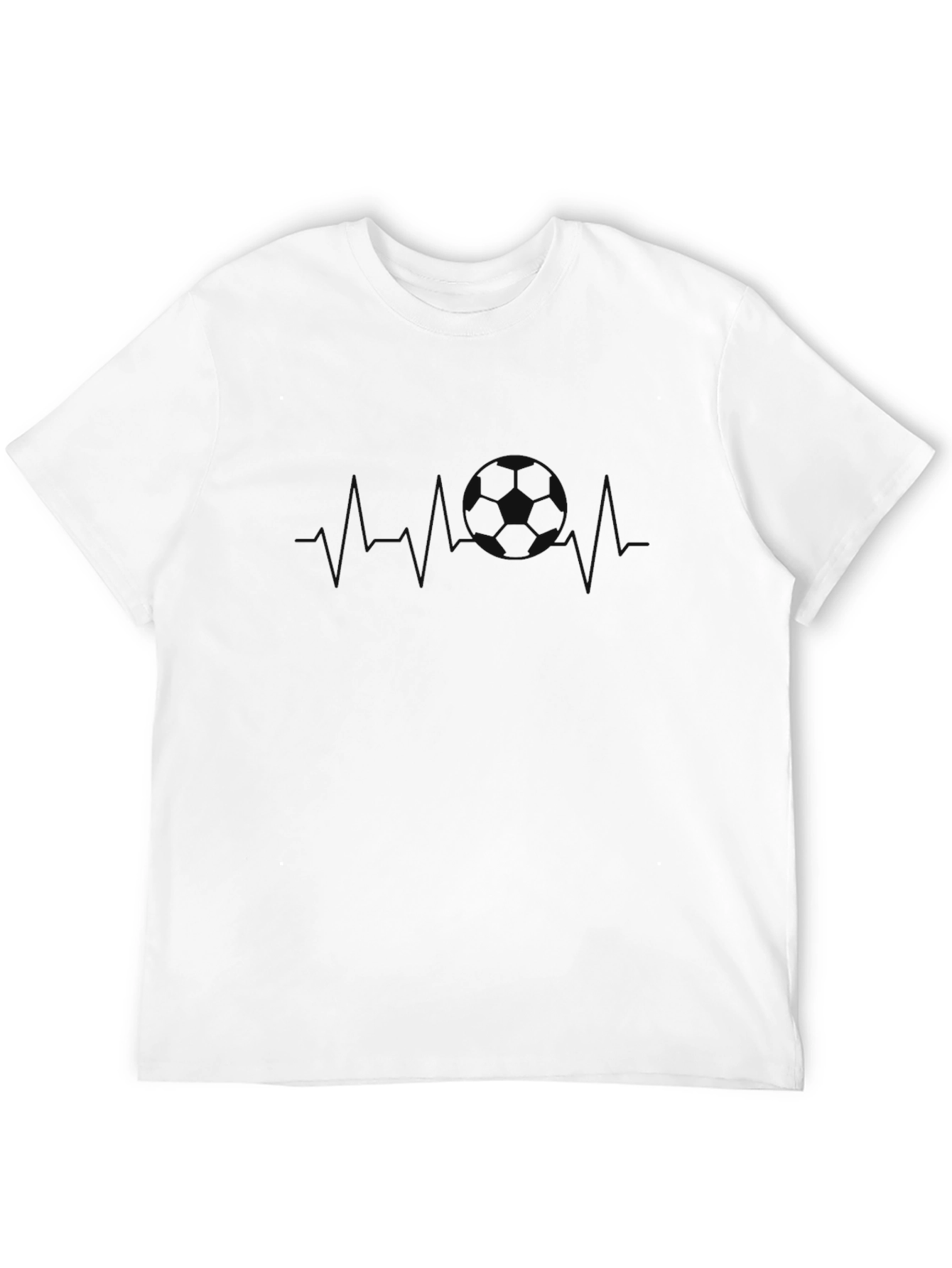 Soccer Heartbeat T-Shirt - Black