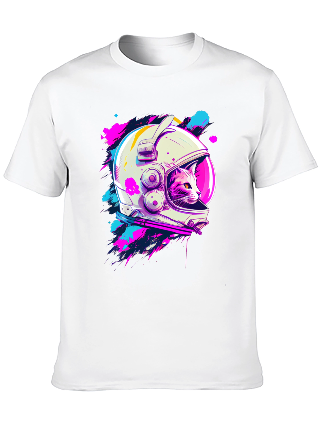 Astronaut Cat Graphic T-Shirt - Space Kitty Tee