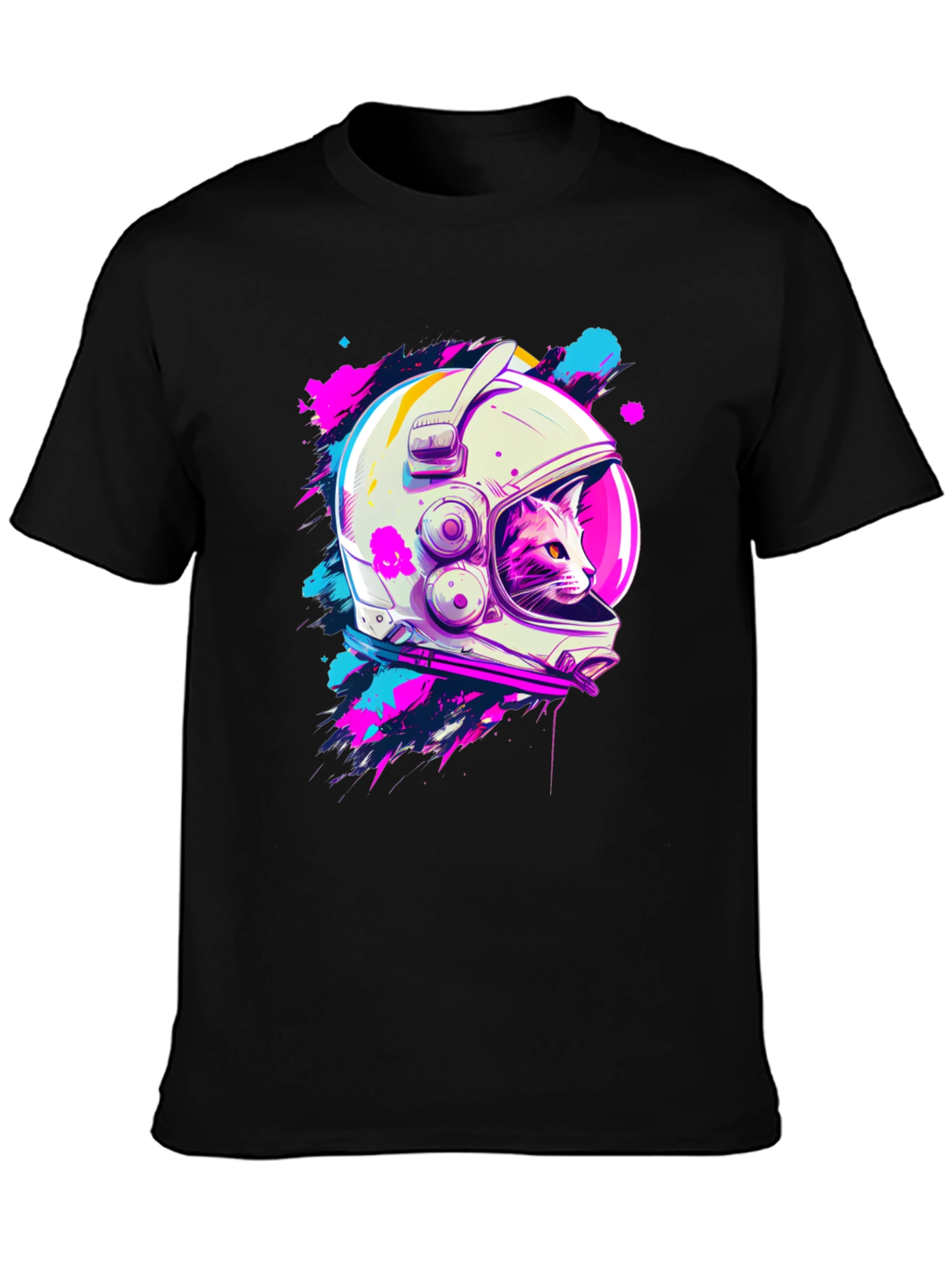 Astronaut Cat Graphic T-Shirt - Space Kitty Tee