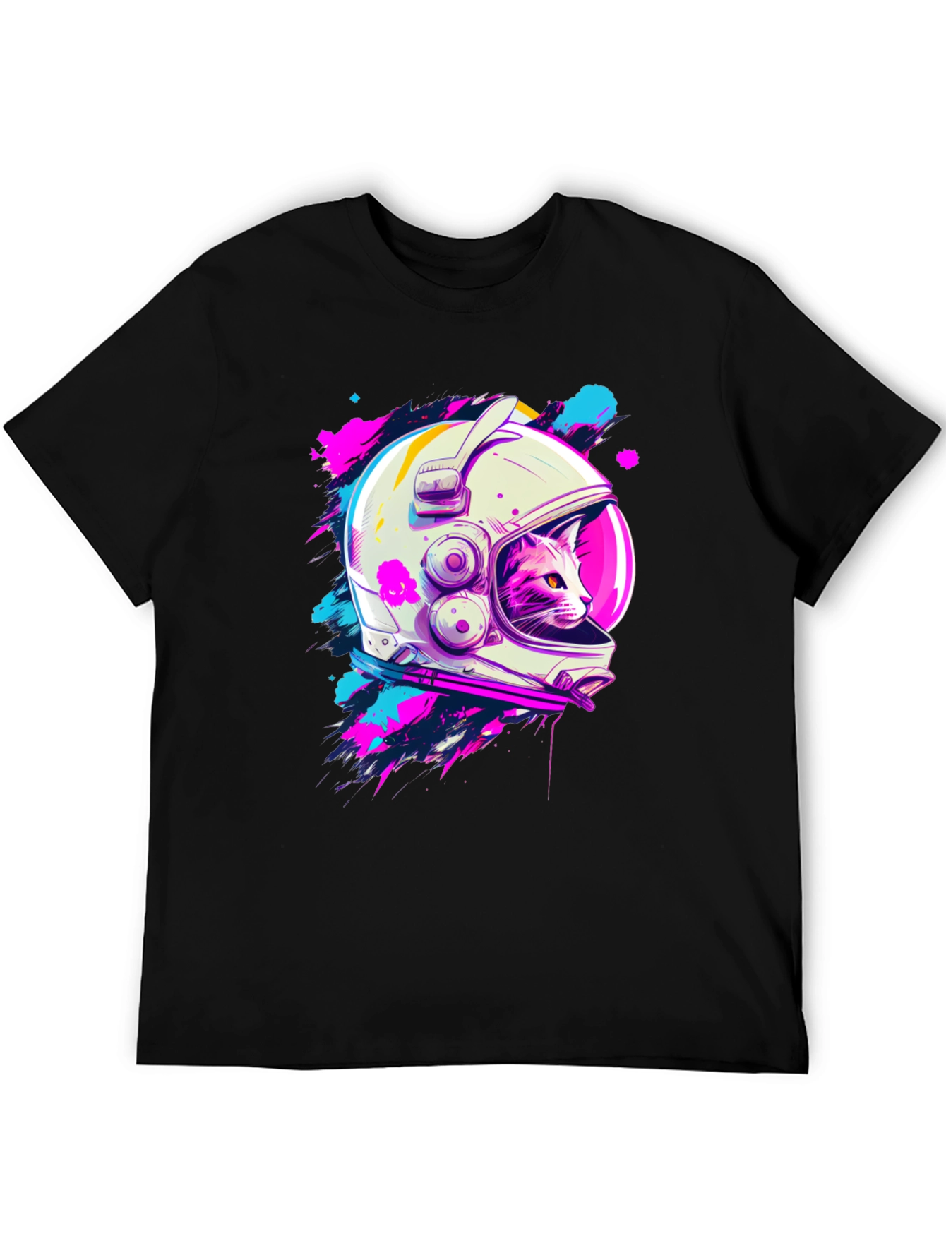 Astronaut Cat Graphic T-Shirt - Space Kitty Tee