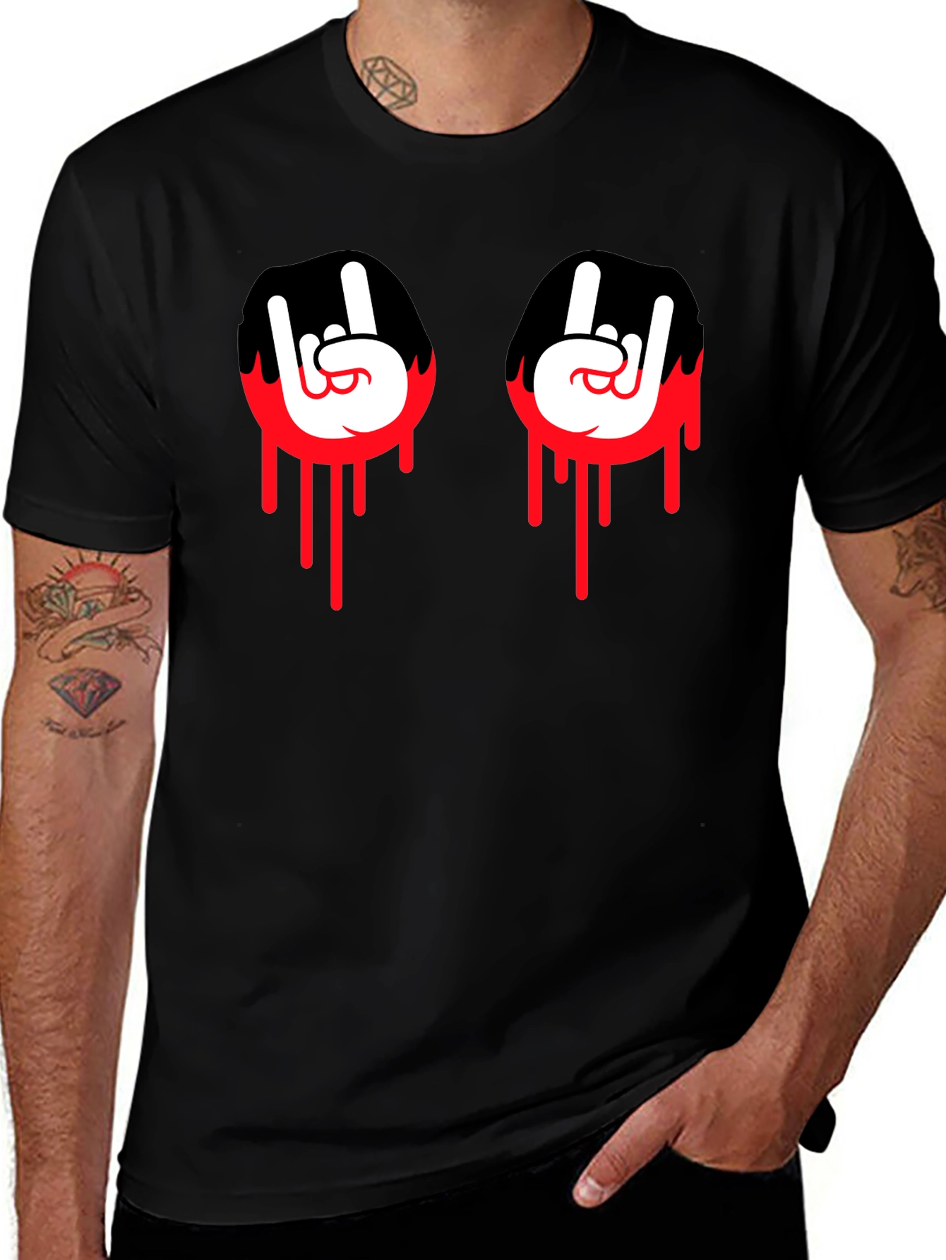 Rock On Graphic Tee - Bold Black T-Shirt