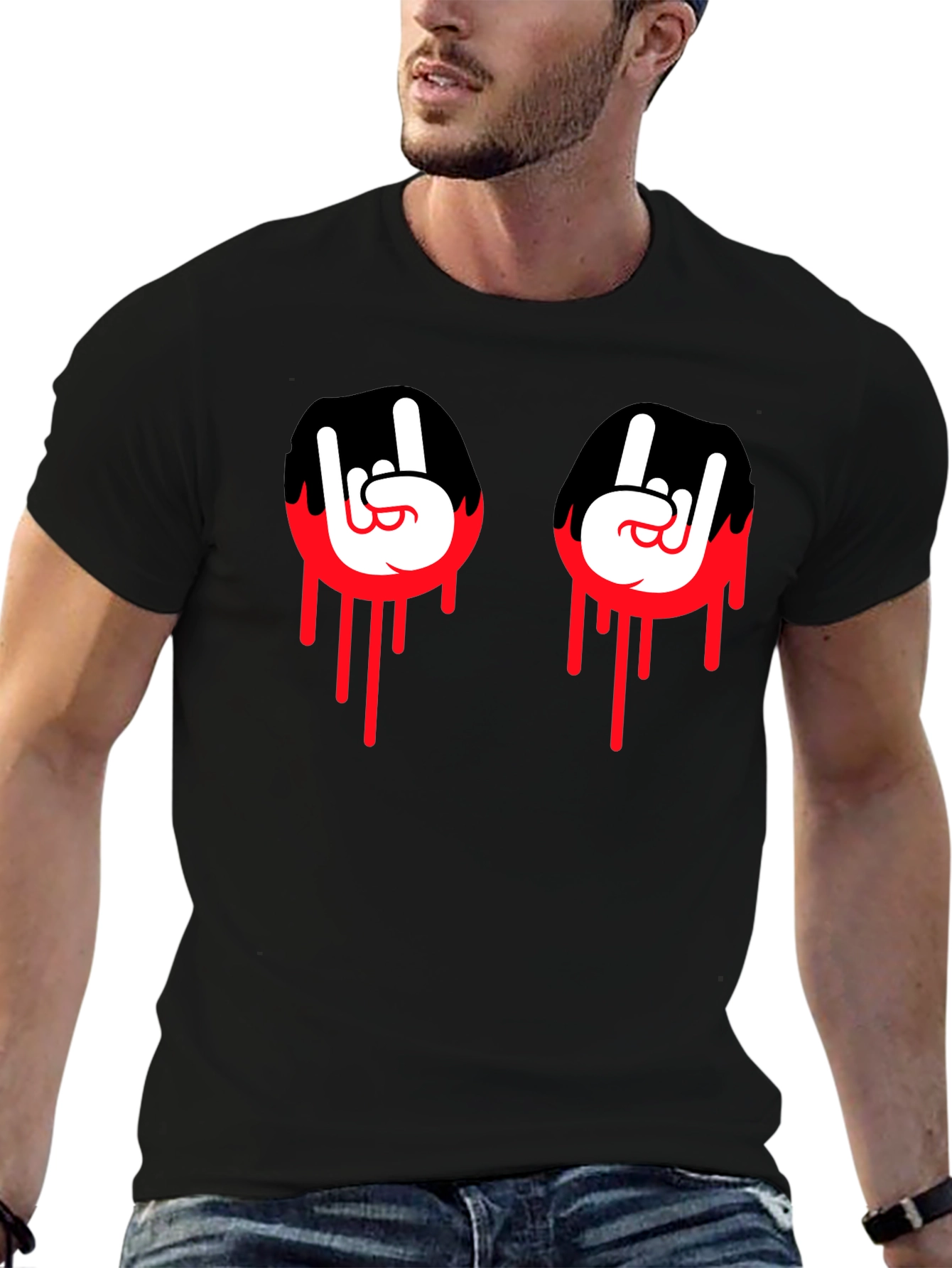 Rock On Graphic Tee - Bold Black T-Shirt