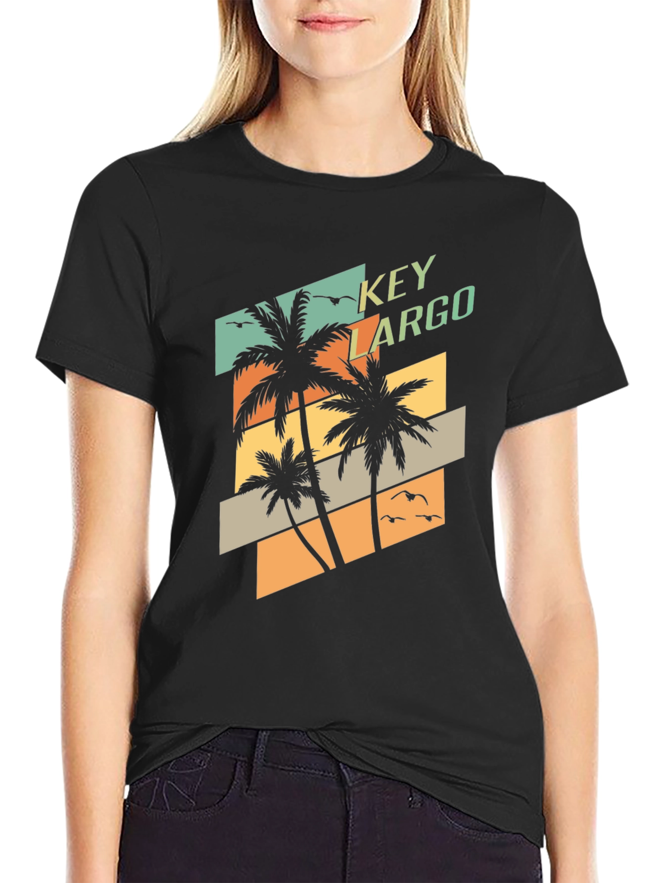 Key Largo Palm Tree T-Shirt - Retro Beach Vibes