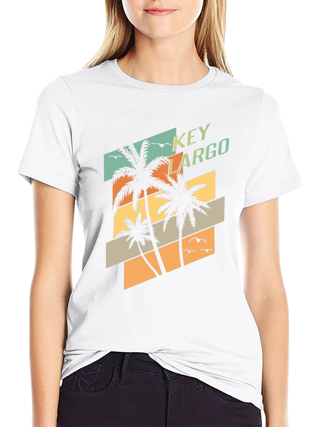 Key Largo Palm Tree T-Shirt - Retro Beach Vibes