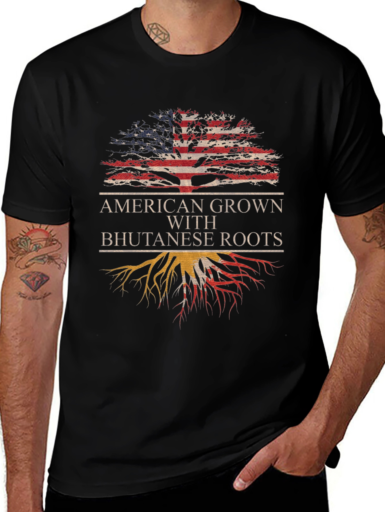 American Grown Bhutanese Roots T-Shirt