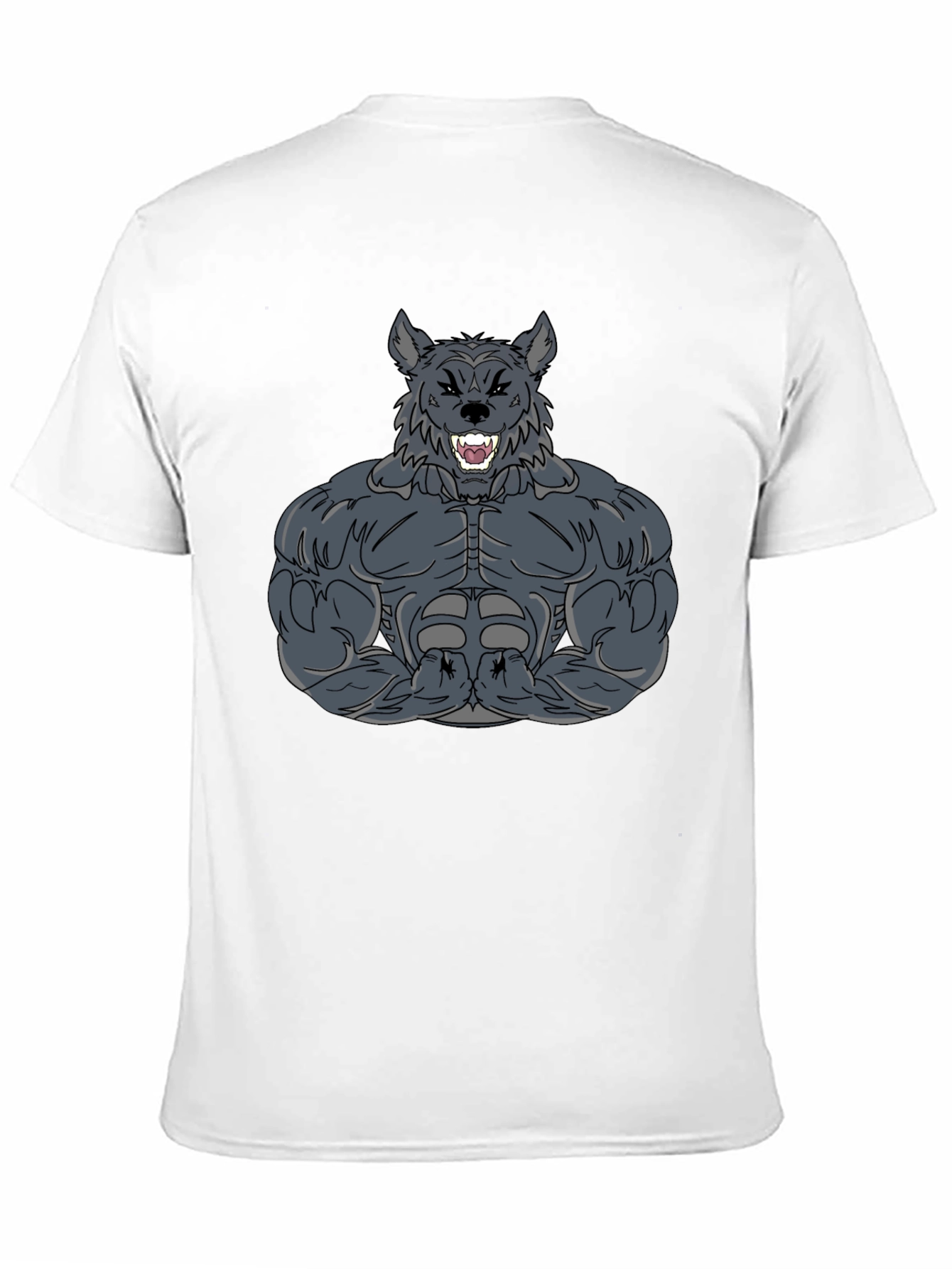 Muscled Werewolf Graphic T-Shirt - Black