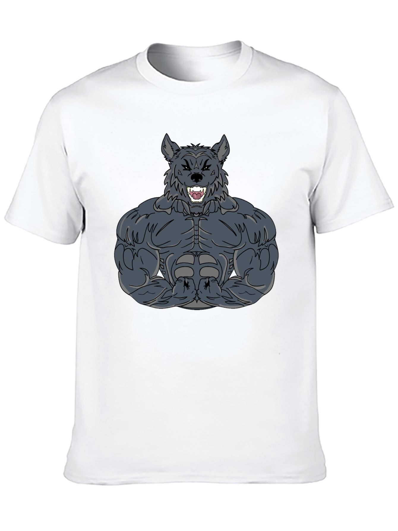 Muscled Werewolf Graphic T-Shirt - Black