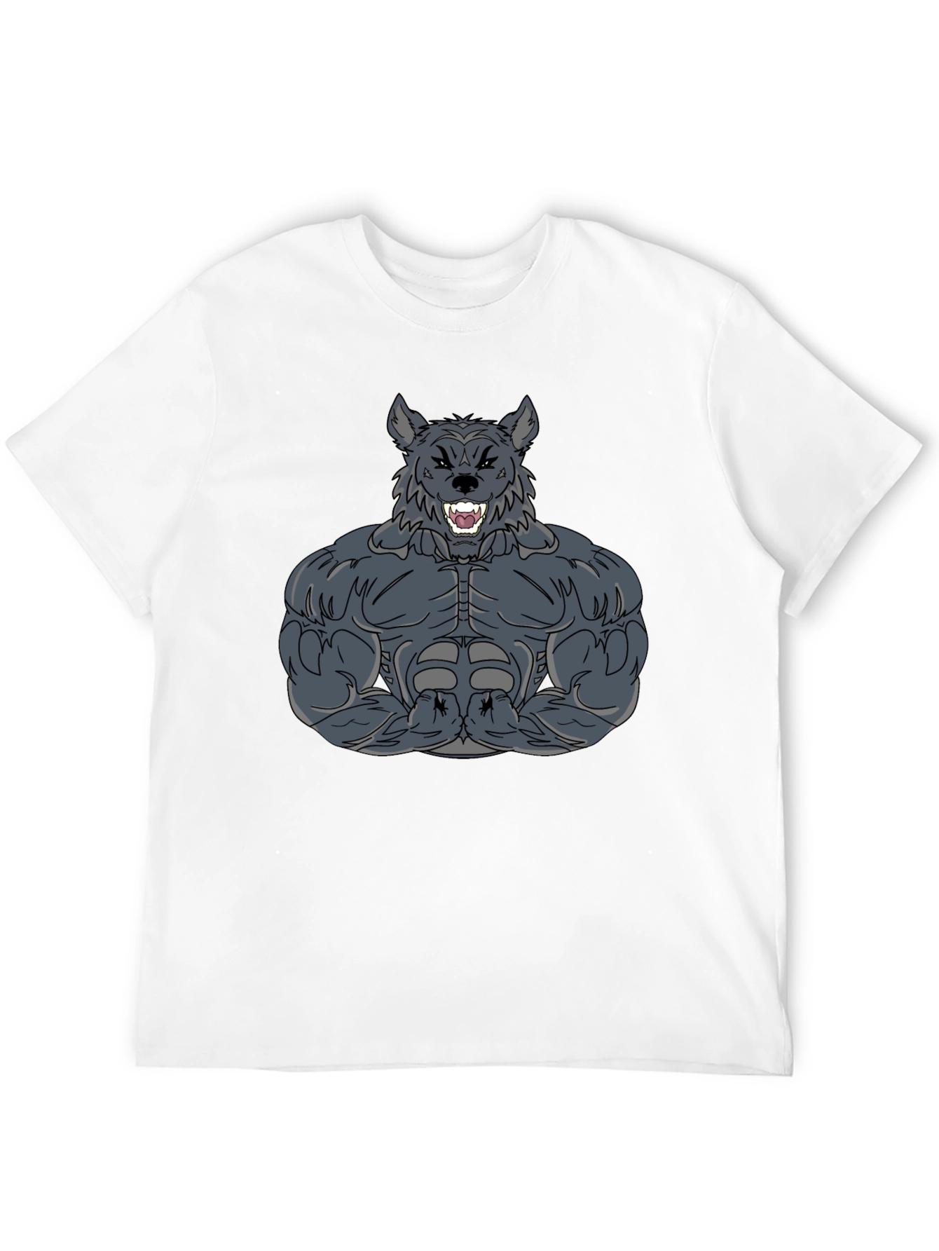 Muscled Werewolf Graphic T-Shirt - Black