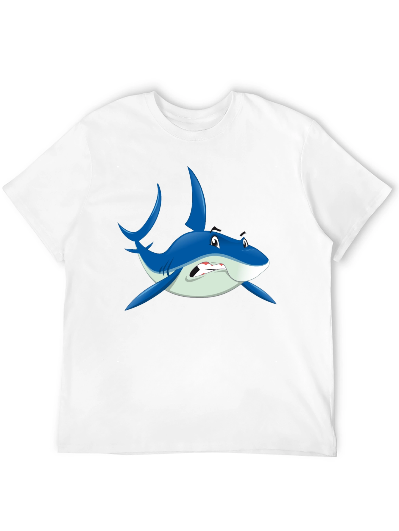 Cartoon Shark Graphic Black T-Shirt
