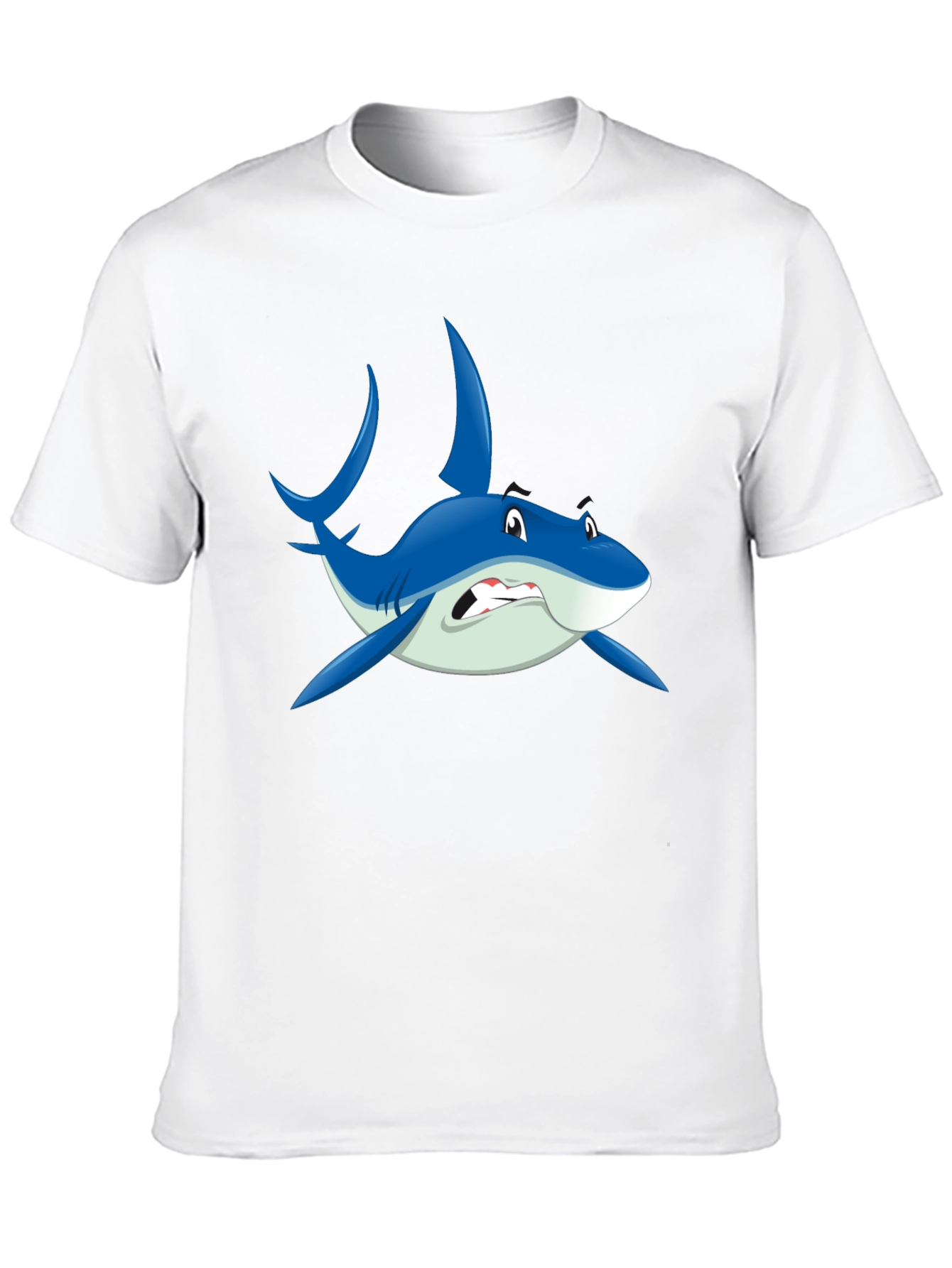 Cartoon Shark Graphic Black T-Shirt