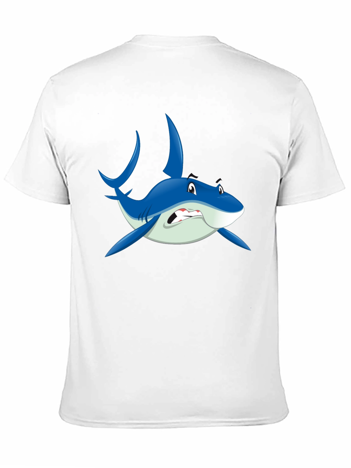 Cartoon Shark Graphic Black T-Shirt