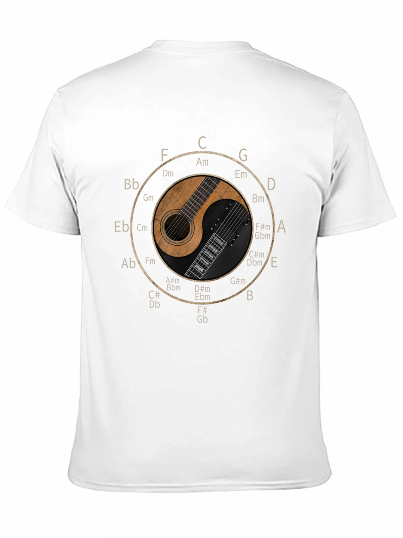 Musical Harmony T-Shirt - Guitar Yin Yang Design