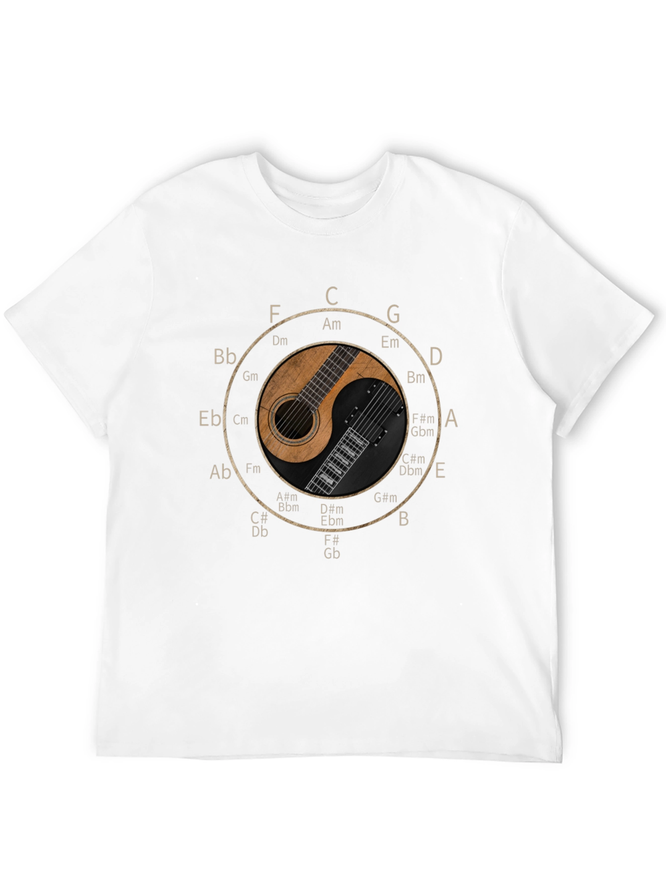 Musical Harmony T-Shirt - Guitar Yin Yang Design