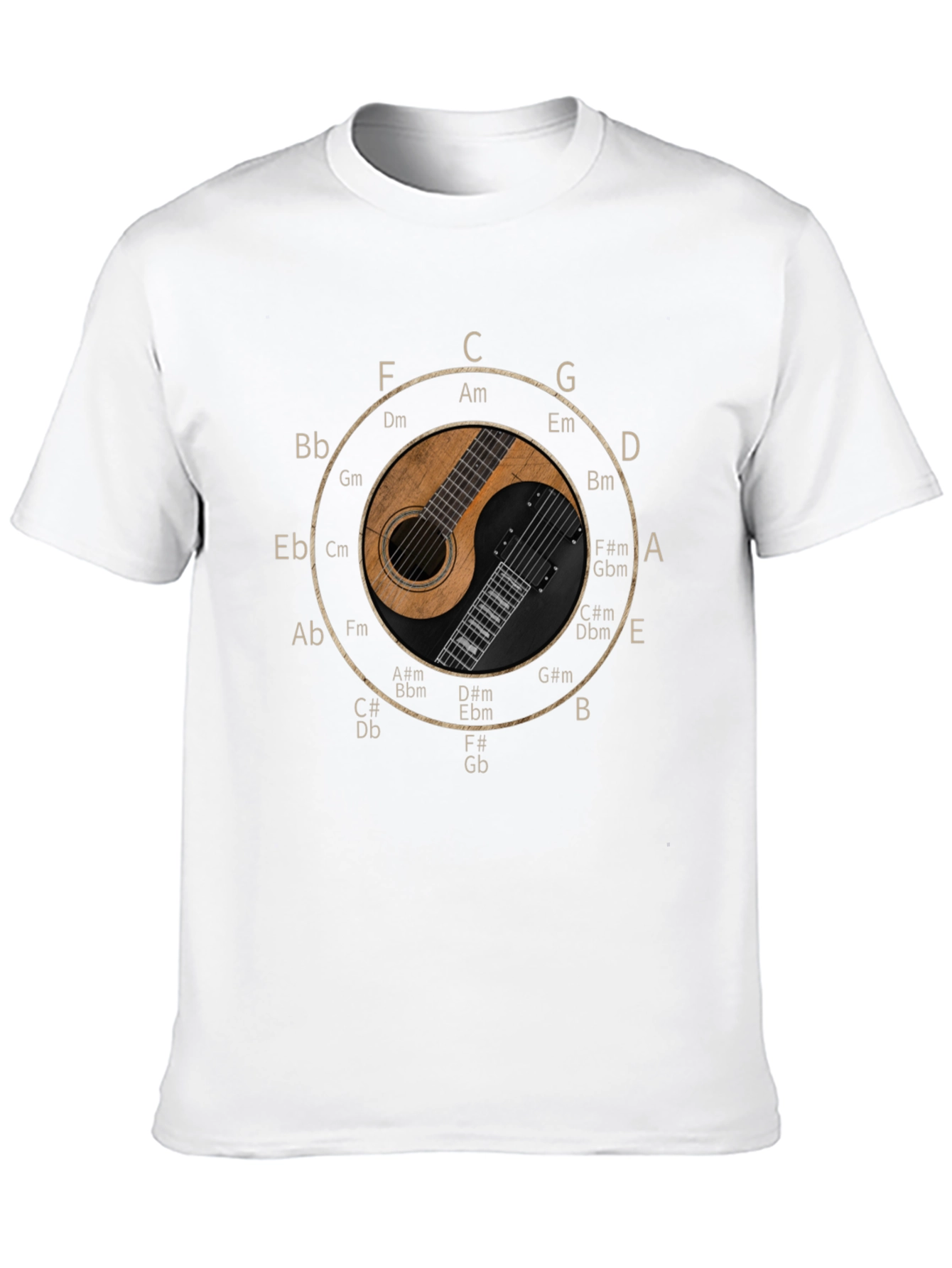 Musical Harmony T-Shirt - Guitar Yin Yang Design