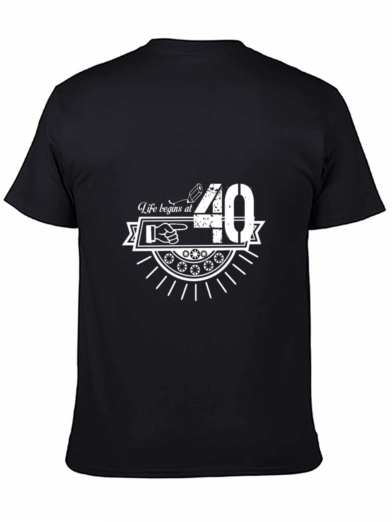 Life Begins At 40 Black T-Shirt