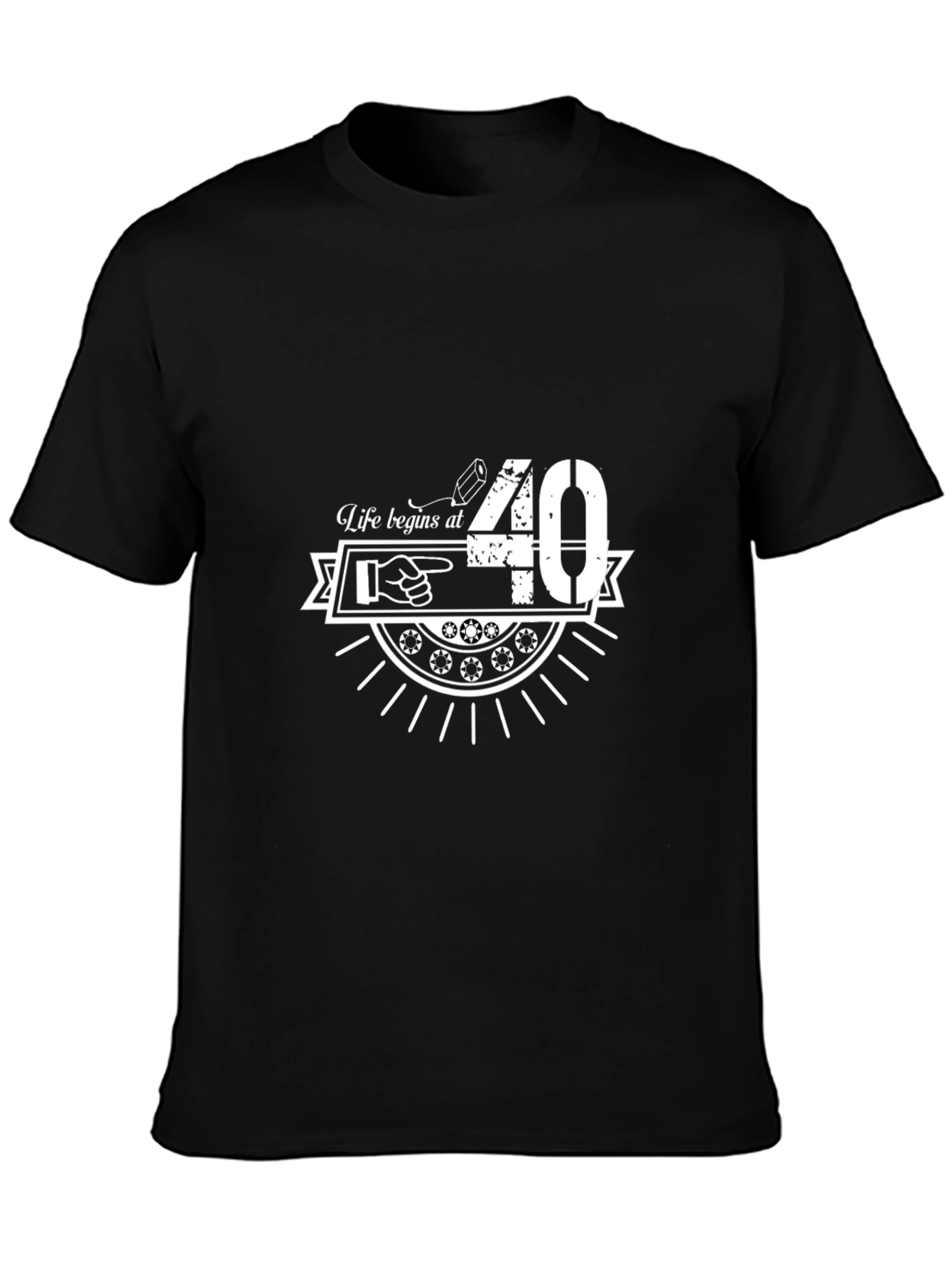 Life Begins At 40 Black T-Shirt