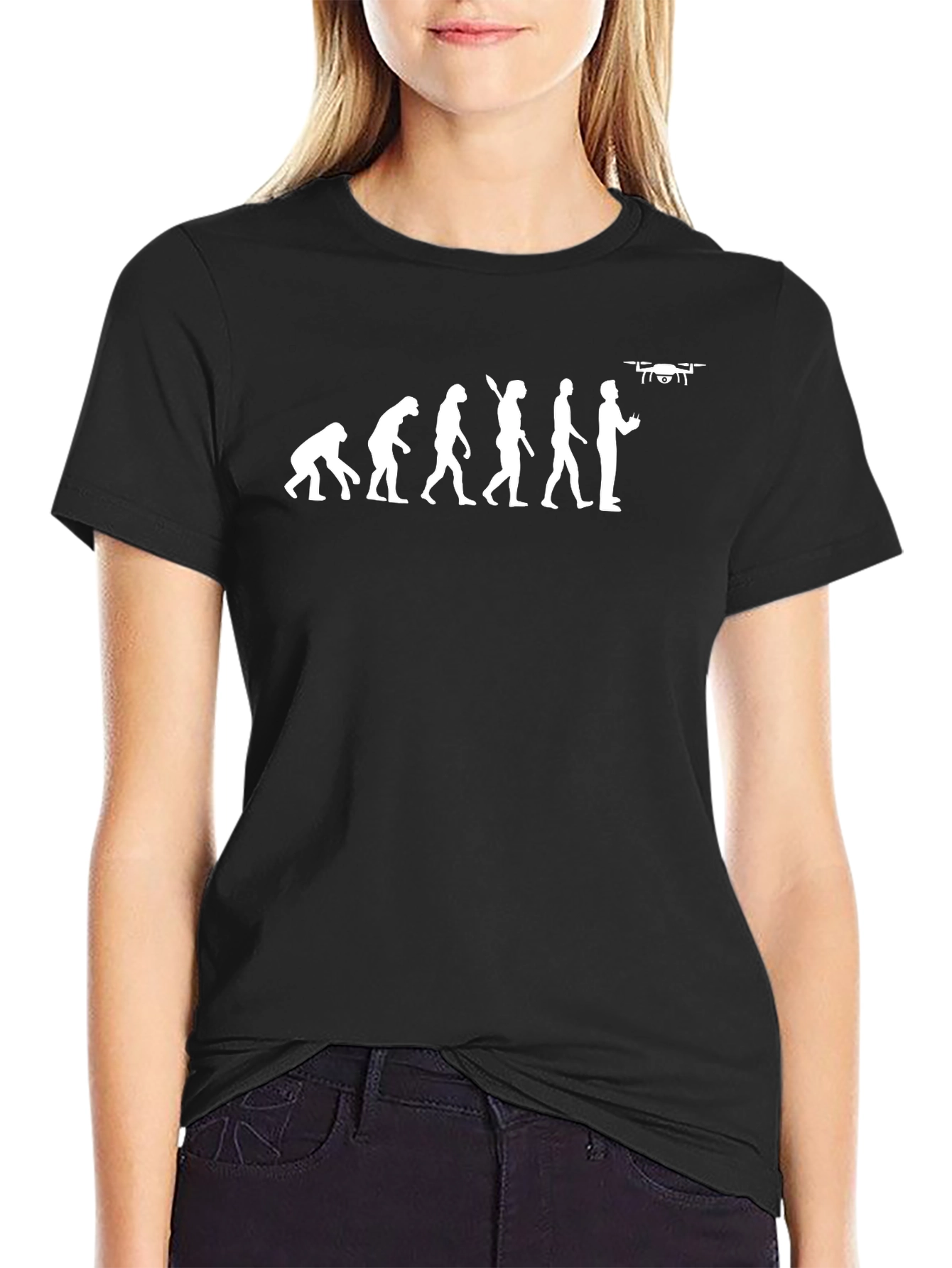 Evolution of Drone Pilot T-Shirt - Black Cotton Tee