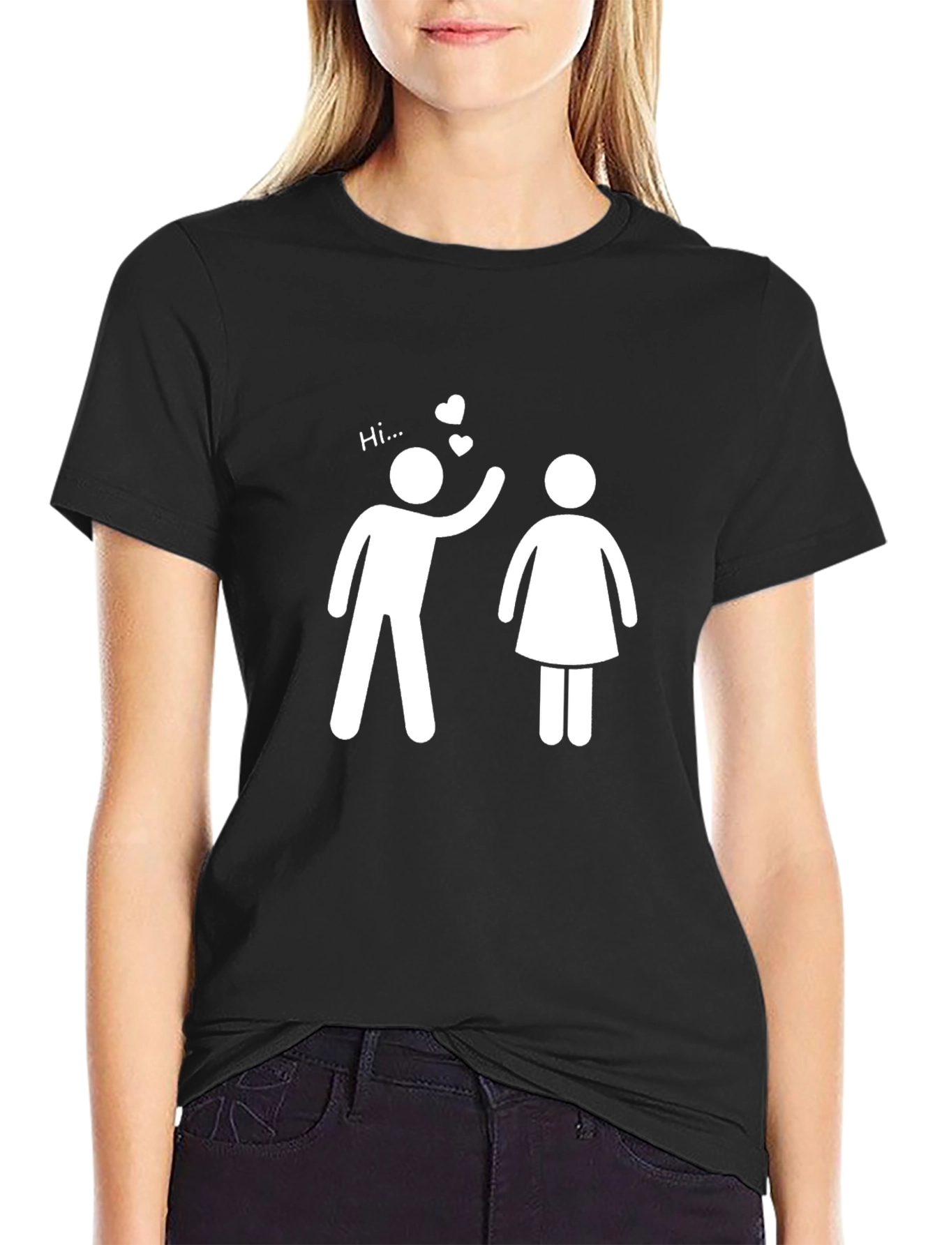 Hi Love T-Shirt -  Mens Black Graphic Tee