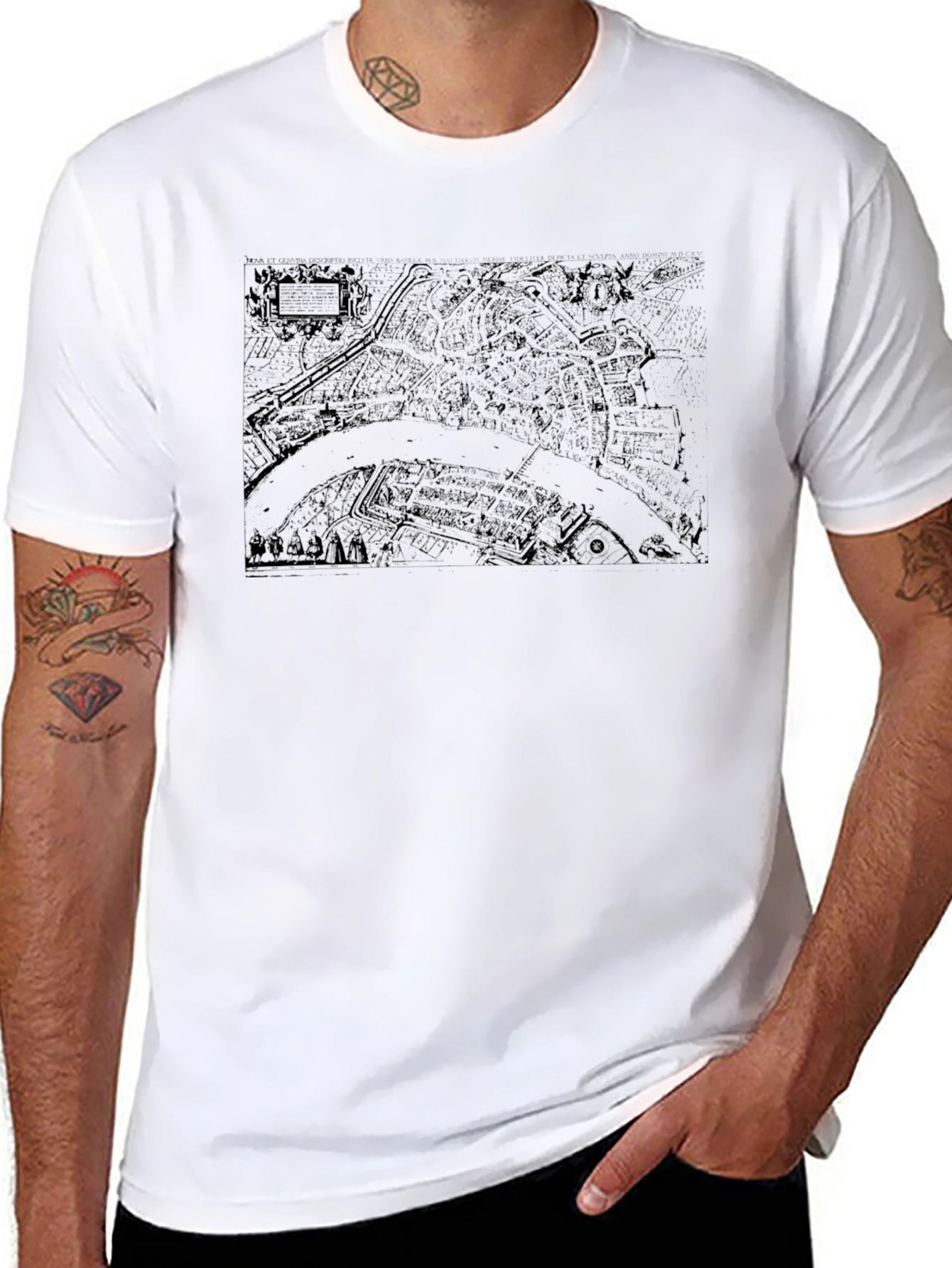 Black Map Graphic Tee