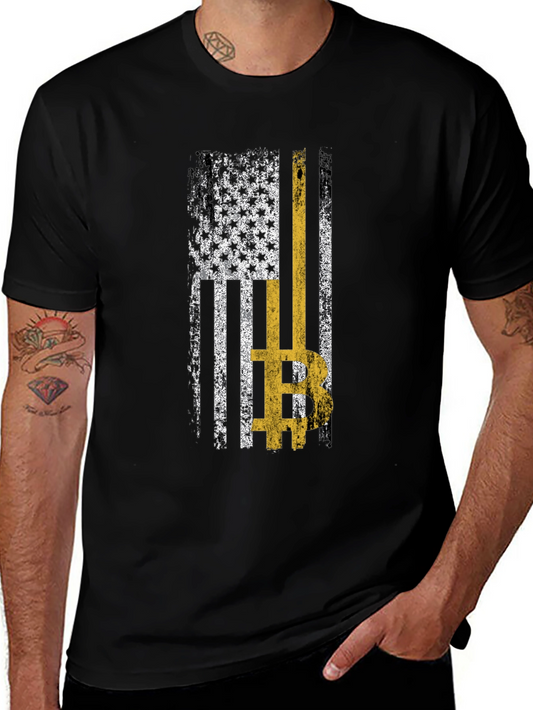 Bitcoin USA Flag Graphic Tee - Crypto T-Shirt